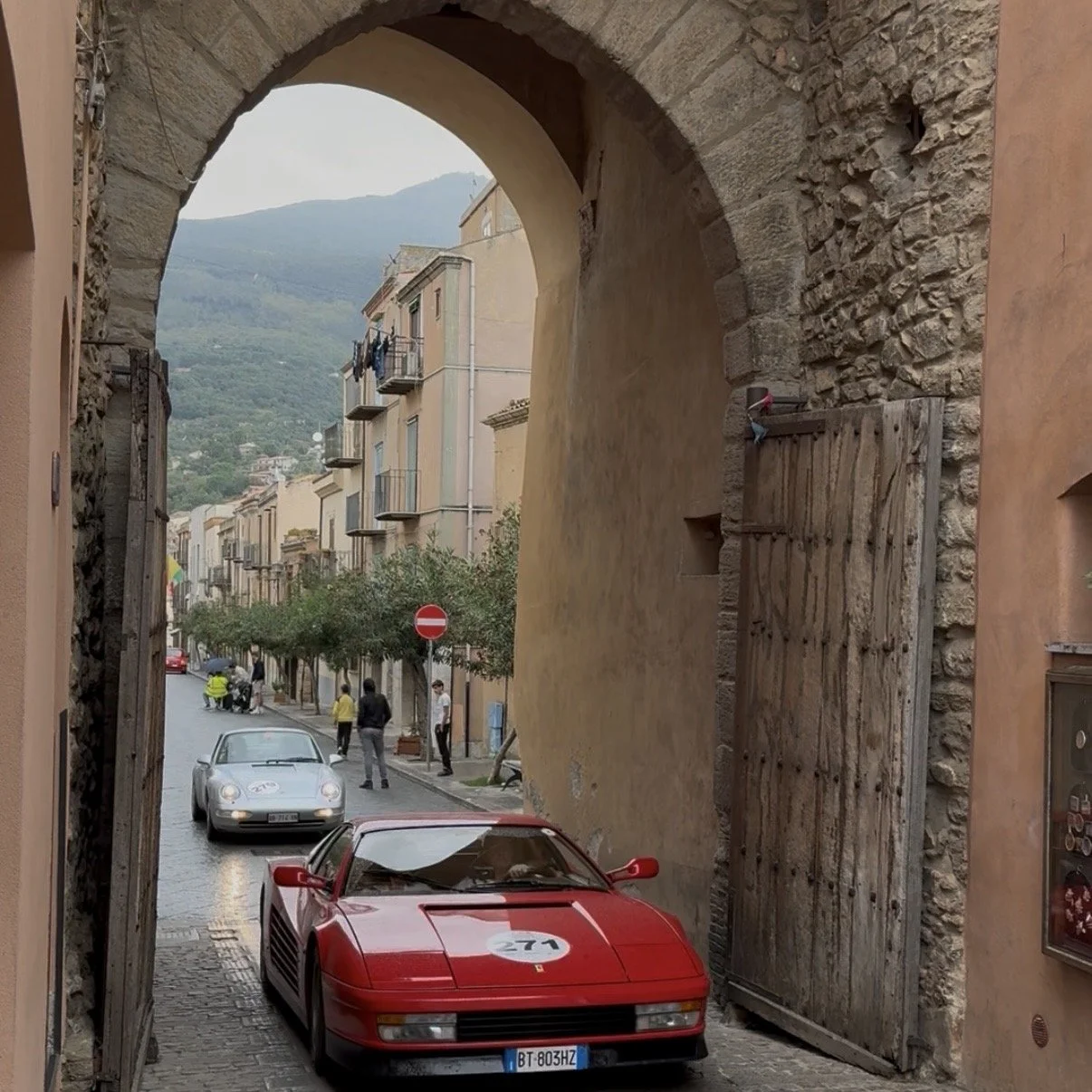 Passing through the gates to the castle
