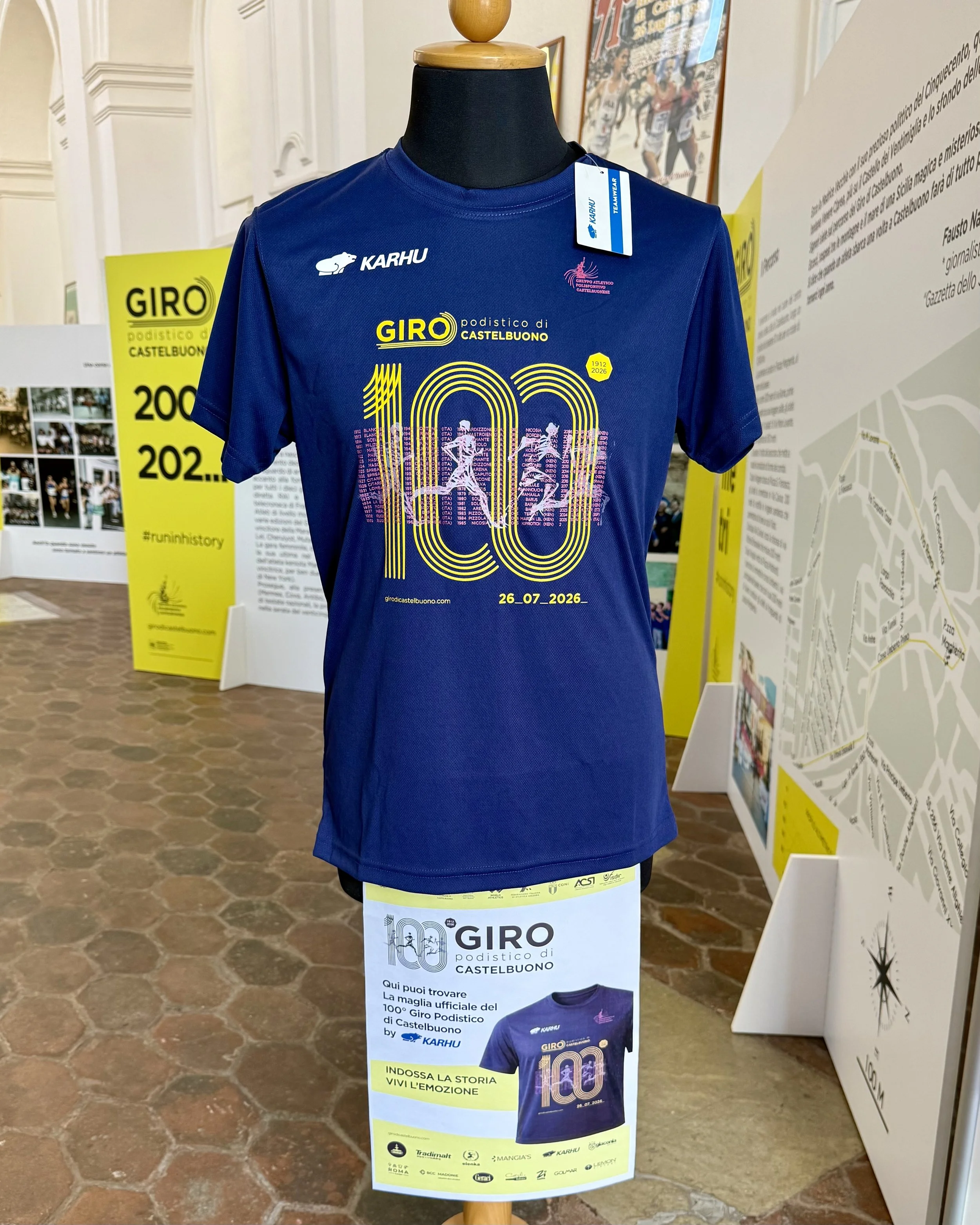 The official t-shirt of the 100th Edition of the Giro Podistico di Castelbuono €10 (cash only)