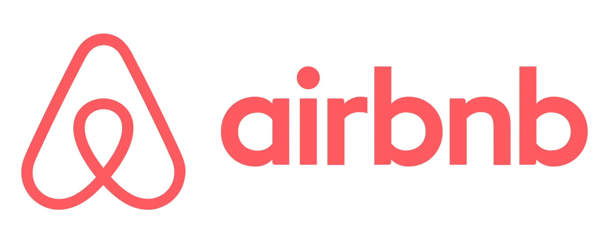 Airbnb logo with heart-shaped symbol and the word 'airbnb' in red