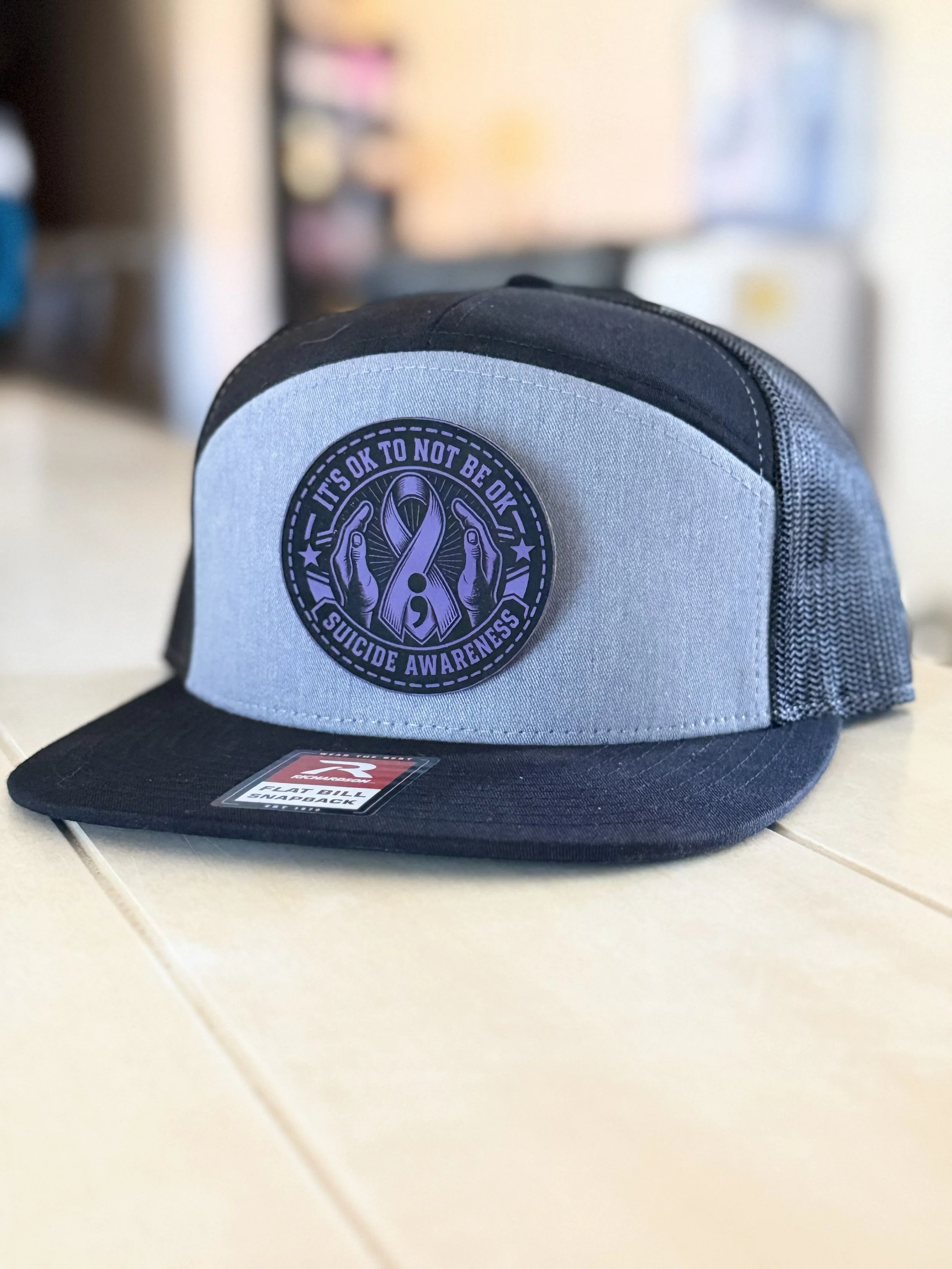 Suicide Awareness 7 Panel Flat Bill