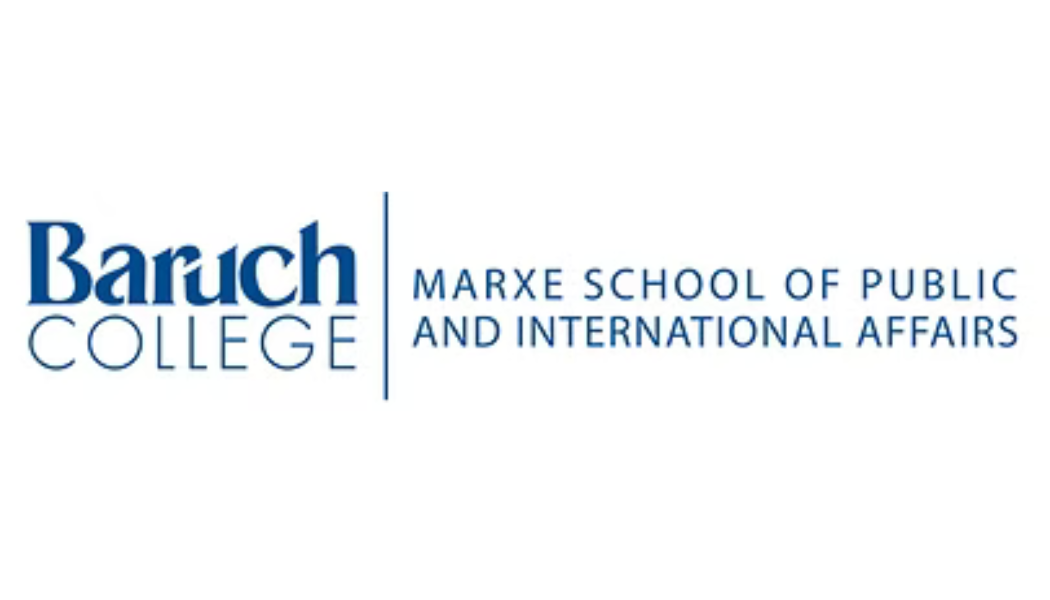 Baurich College logo with text 'Marxe School of Public and International Affairs'.
