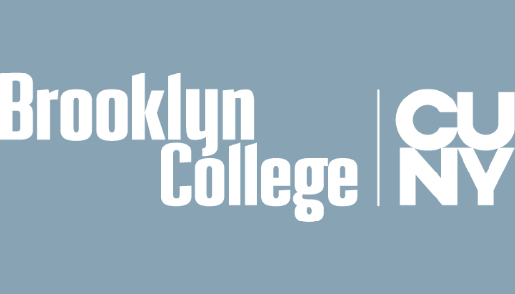 Logo of Brooklyn College in New York with blue background and white text