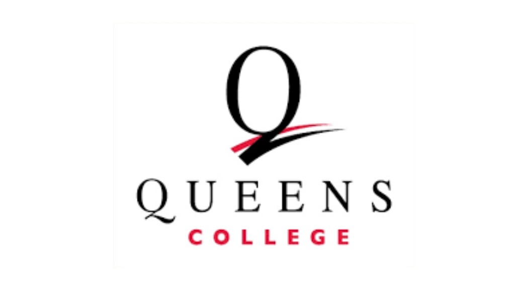 Queens College logo with a stylized 'Q' above the name in black and red.