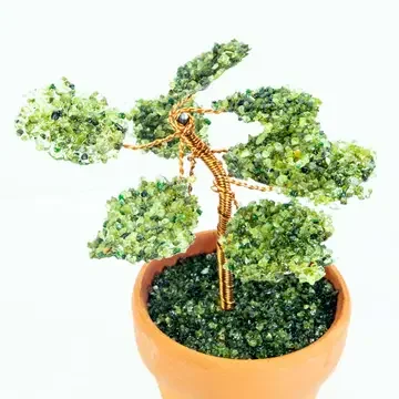 Gemstone Bonsai Tree in Terracotta Pot - Peridot