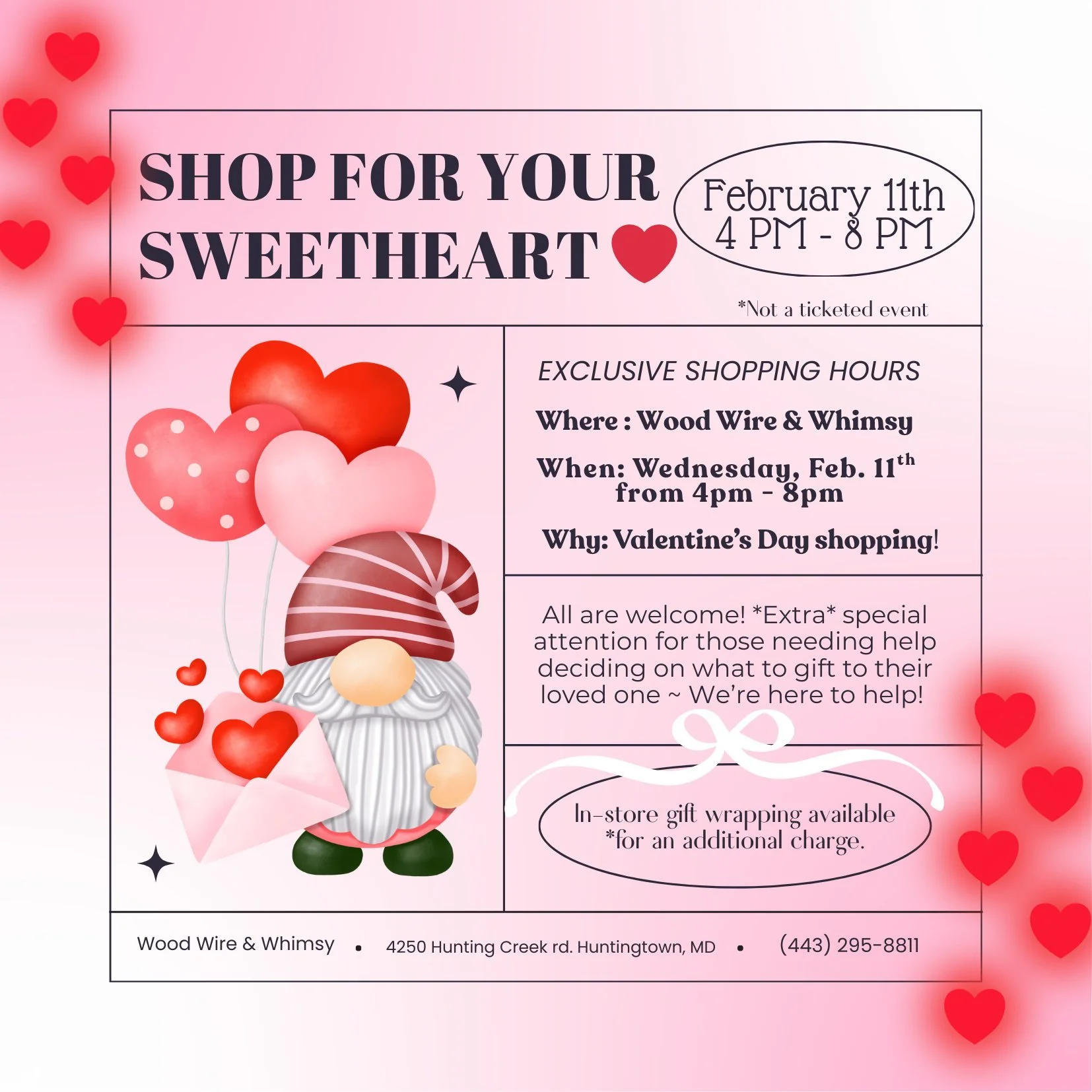 💗✨ TONIGHT at Wood Wire &amp; Whimsy ✨💗

Join us at Wood Wire &amp; Whimsy for exclusive Valentine&rsquo;s shopping from 4&ndash;8 PM!

Lotus Harbor will be there alongside so many incredibly creative small businesses, all with beautiful, thoughtfu
