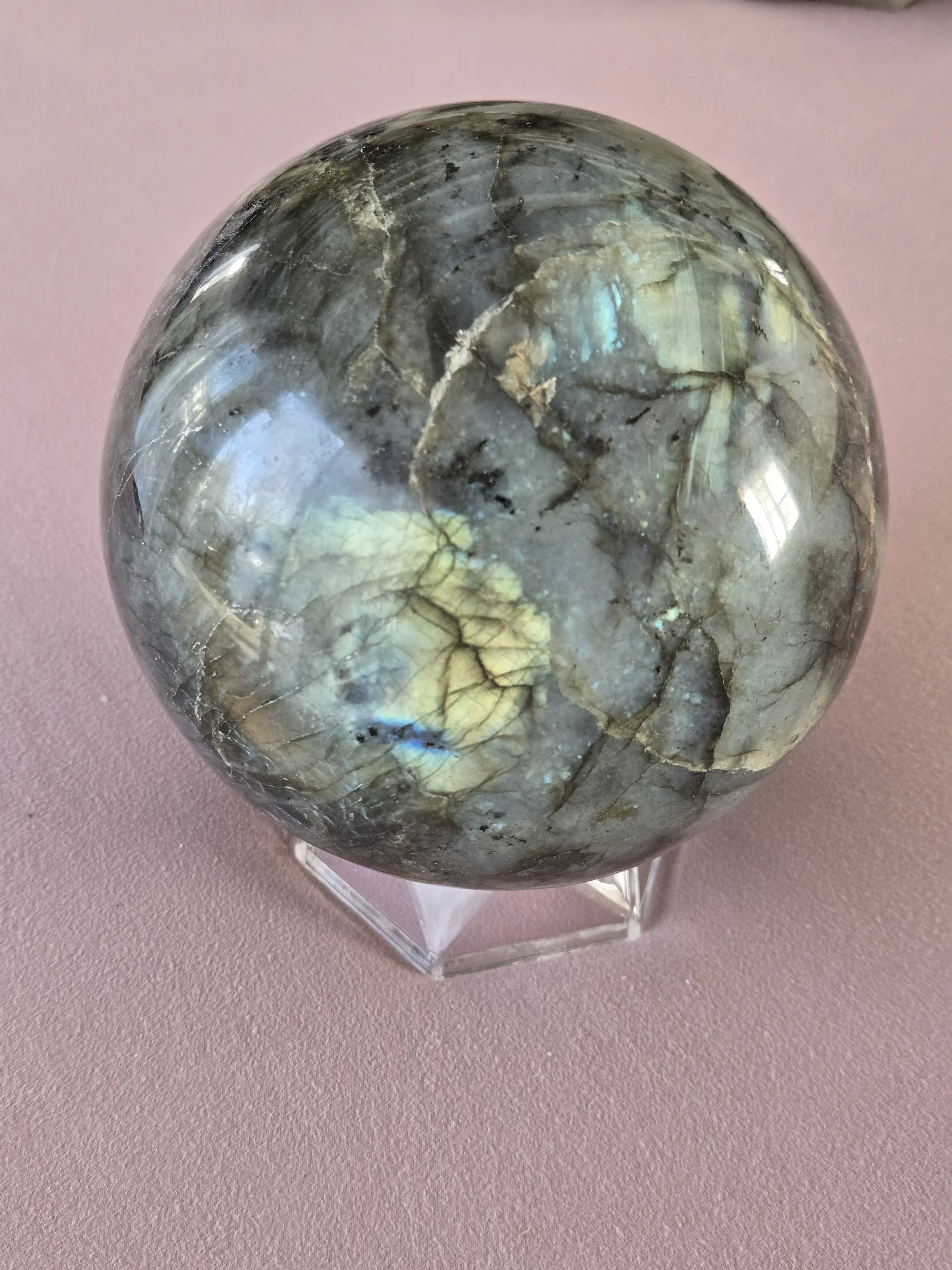 Labradorite Sphere. Approx. 4.5 Inches.