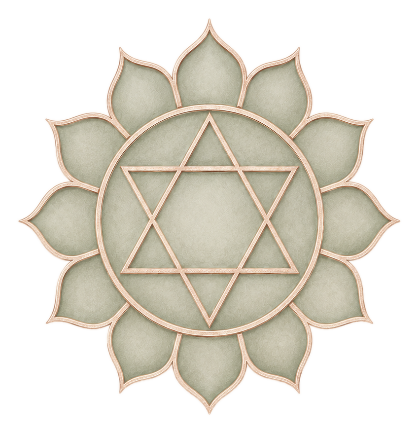 Lotus Harbor Heart Chakra icon in sage and rose gold