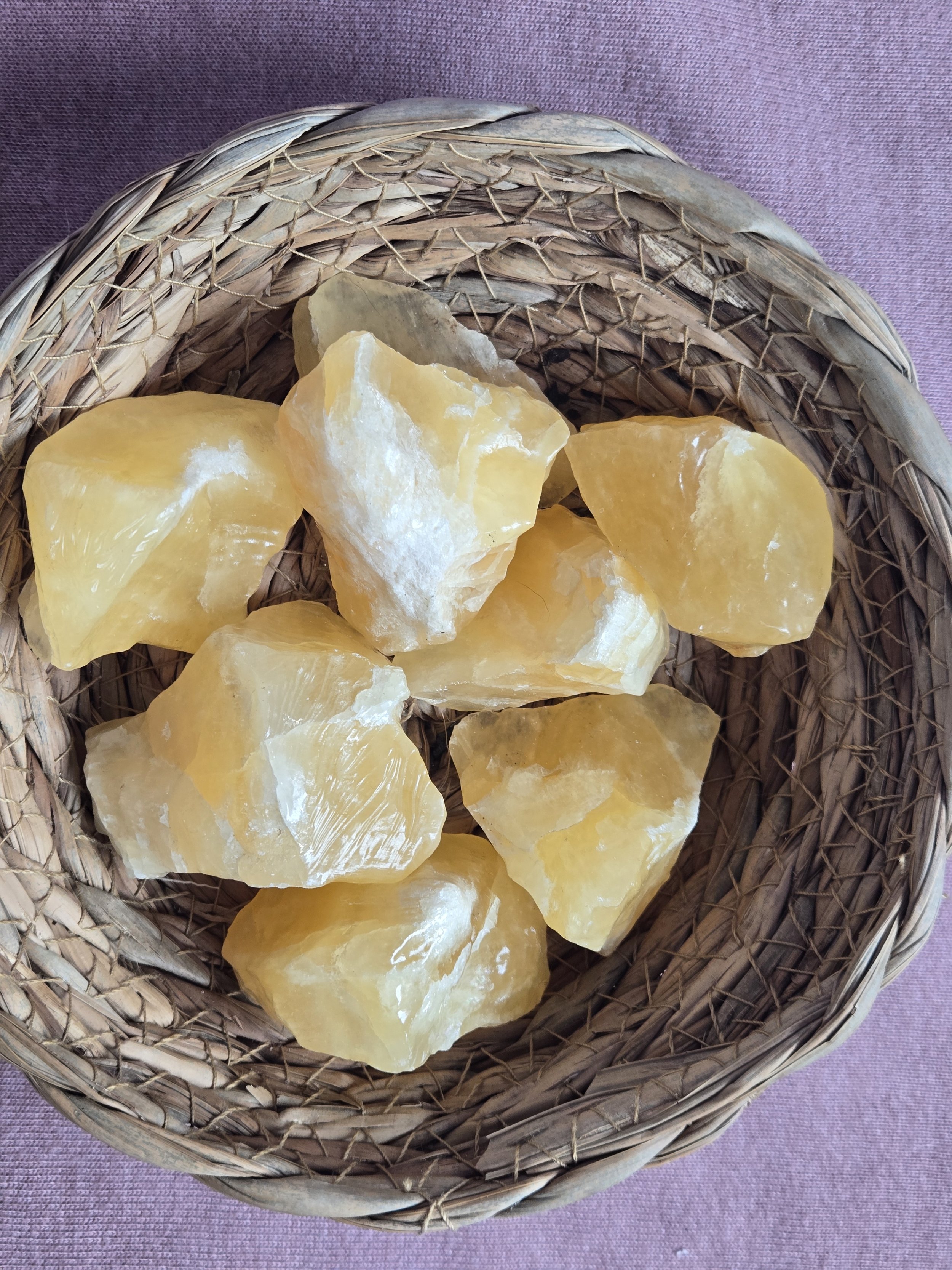 Orange Calcite. Raw Stone
