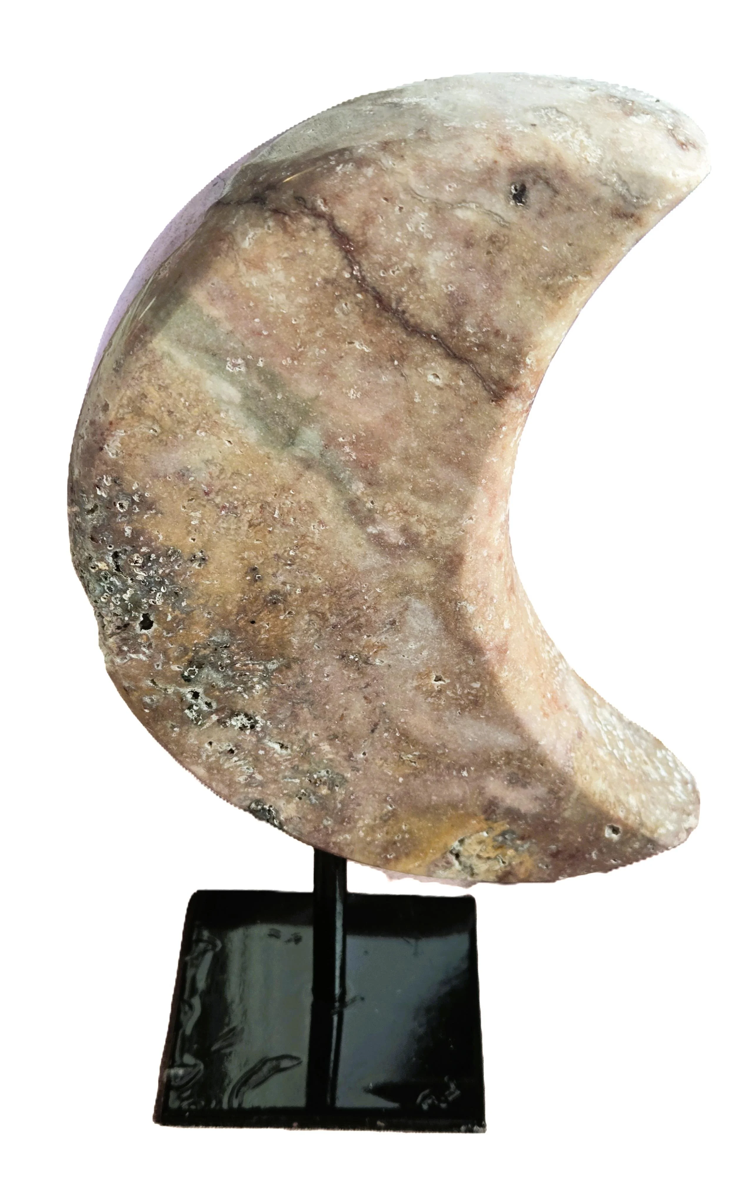 Agate Crescent Moon on Stand