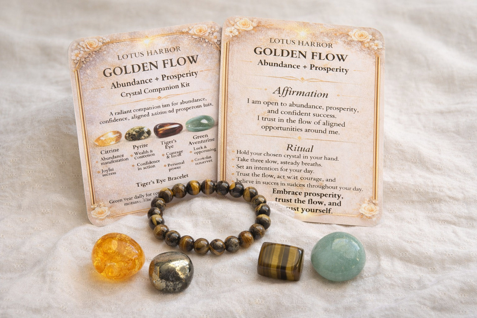 Golden Flow Abundance + Prosperity Crystal Companion Kit