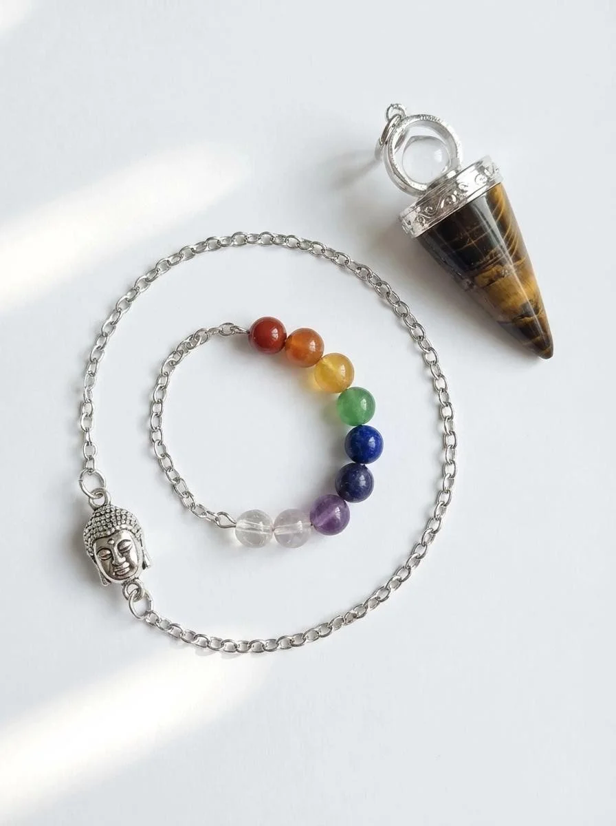 Chakra Ohm Gemstone Pendulum
