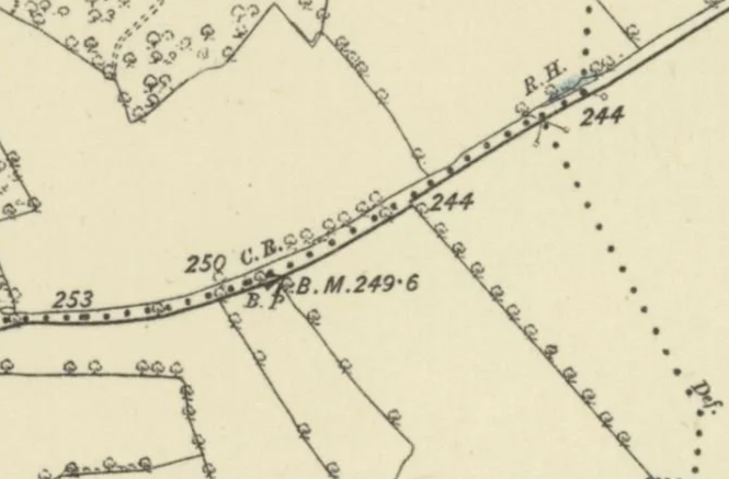 The field system hasn't changed much since this 1895 Ordnance Survey map 