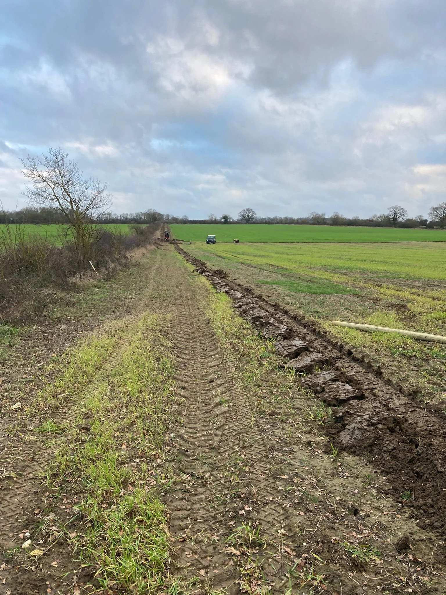 The perimeter fence line was marked out