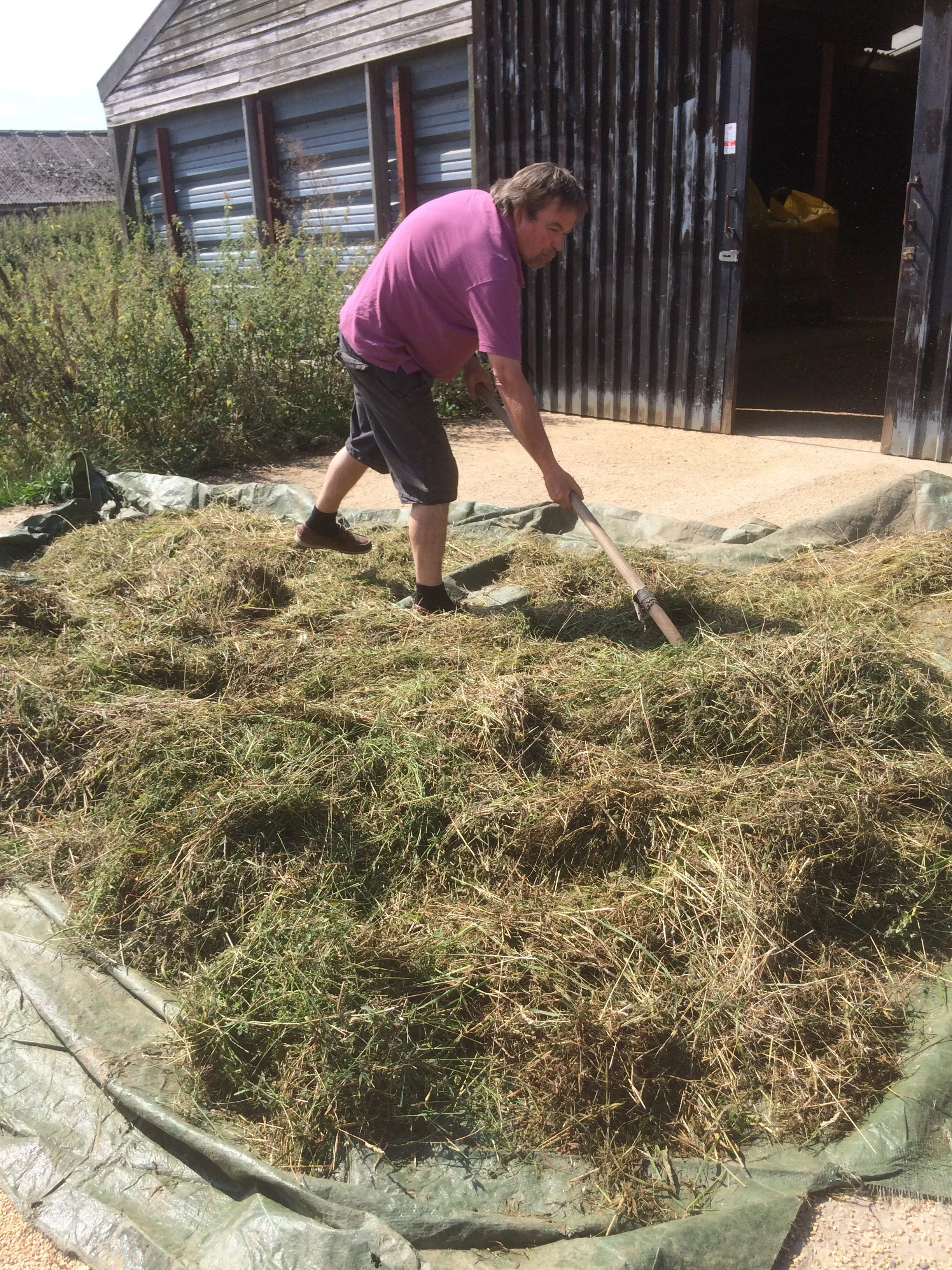 Turning, shaking and drying wildflower seed