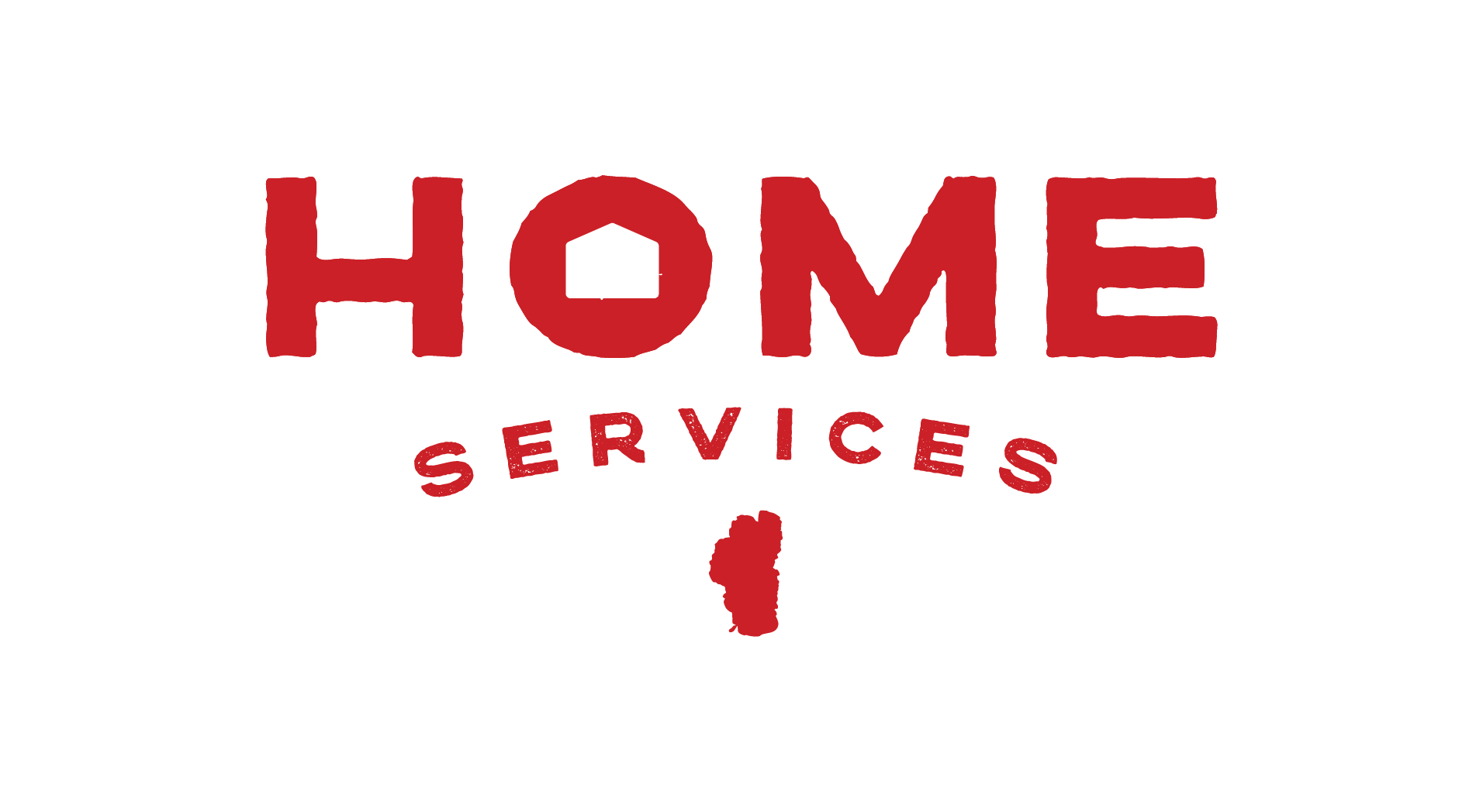 Logo for Home Services and an outline of Lake Tahoe in red below.