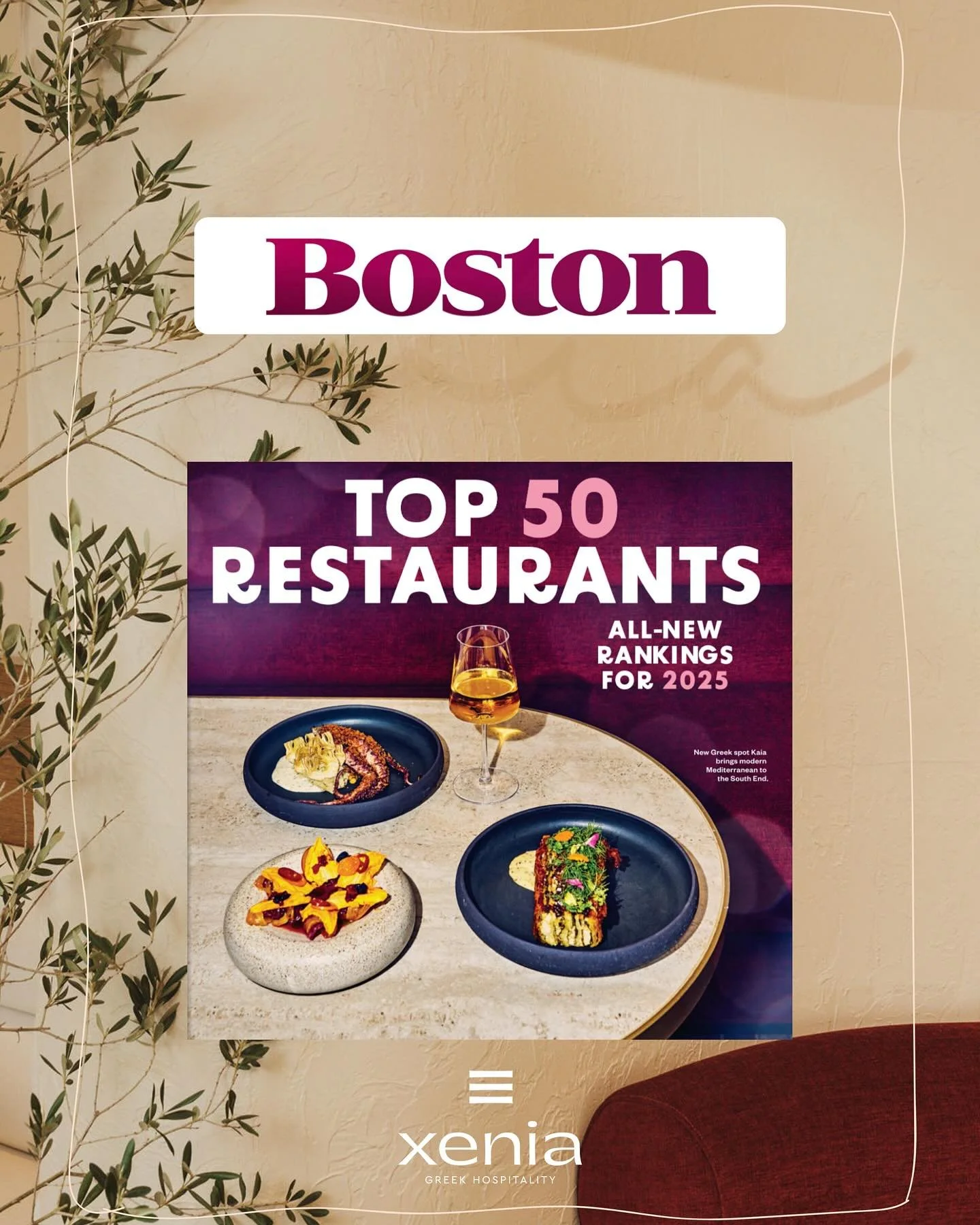 We are honored and humbled to be recognized in @bostonmagazine&rsquo;s &ldquo;Top 50 Restaurants in Boston&rdquo; list, a true testament to the commitment, craft, and care of our entire team.

✔ @kaiasouthend has been named the #1 Best New Restaurant