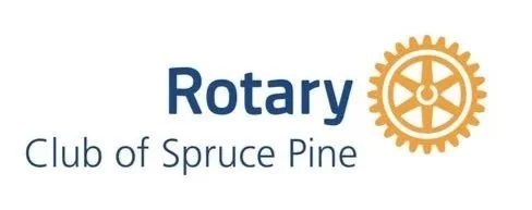 Rotary Club of Spruce Pine logo with text and a gear symbol