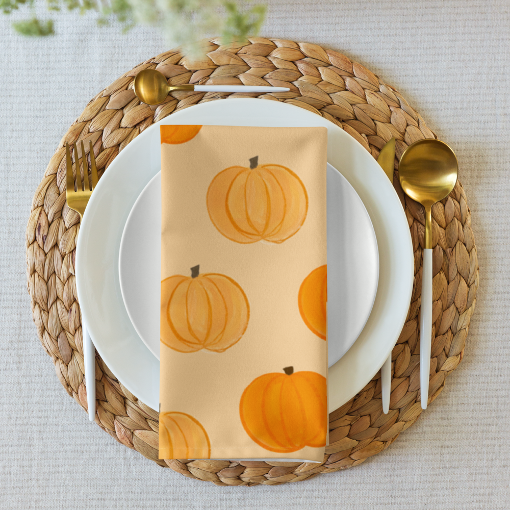 Golden Pumpkin Dinner Napkins