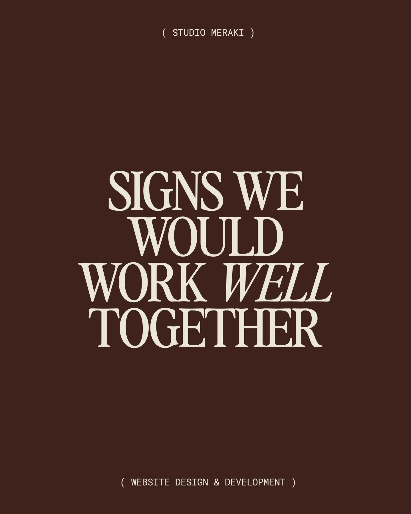 I don&rsquo;t think working together should feel complicated or overwhelming

it should feel like:

a proper collaboration

a space for you to ask all the questions you need to 

a totally welcoming and supported environment

If that&rsquo;s the kind