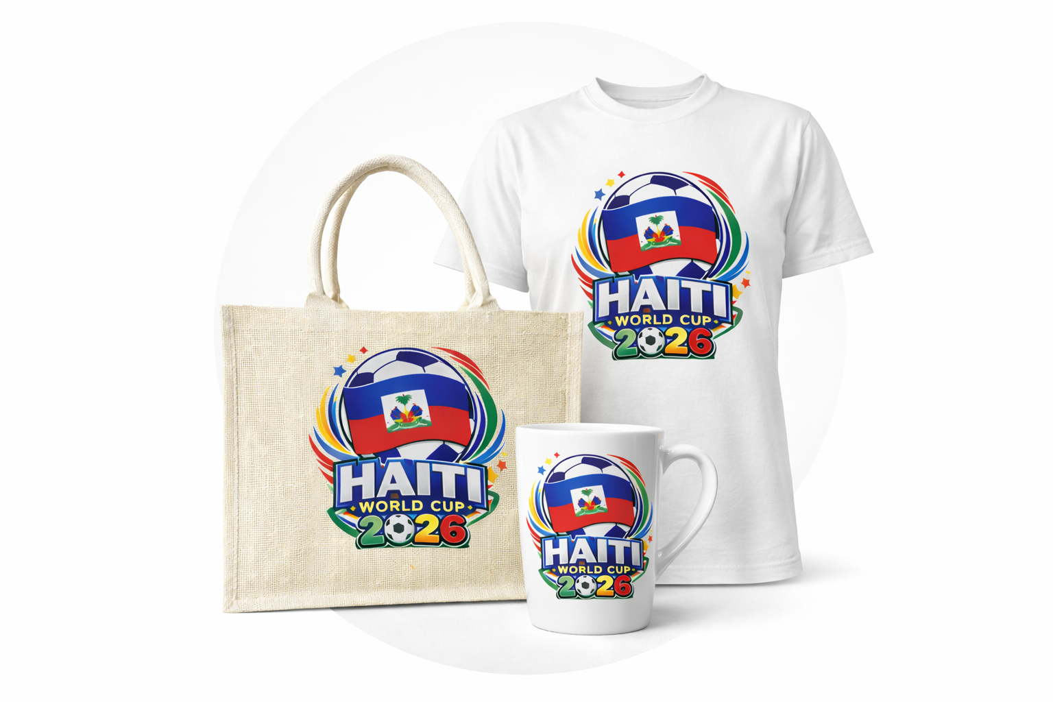 Haiti World Cup 2026 Fan Set – T-Shirt, Tote Bag & Mug
