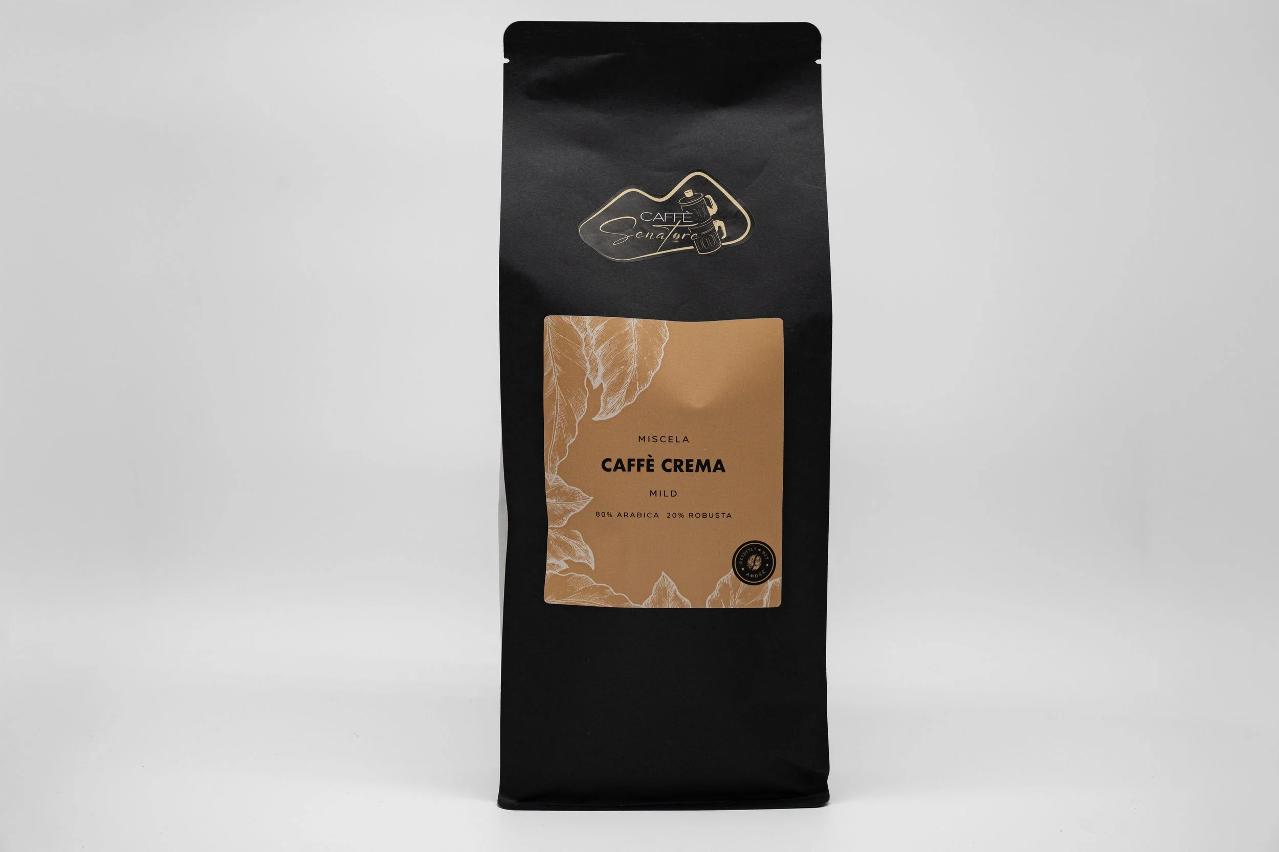 Caffè Senatore 1000g Verpackung der Kaffeesorte Caffè Crema von vorne