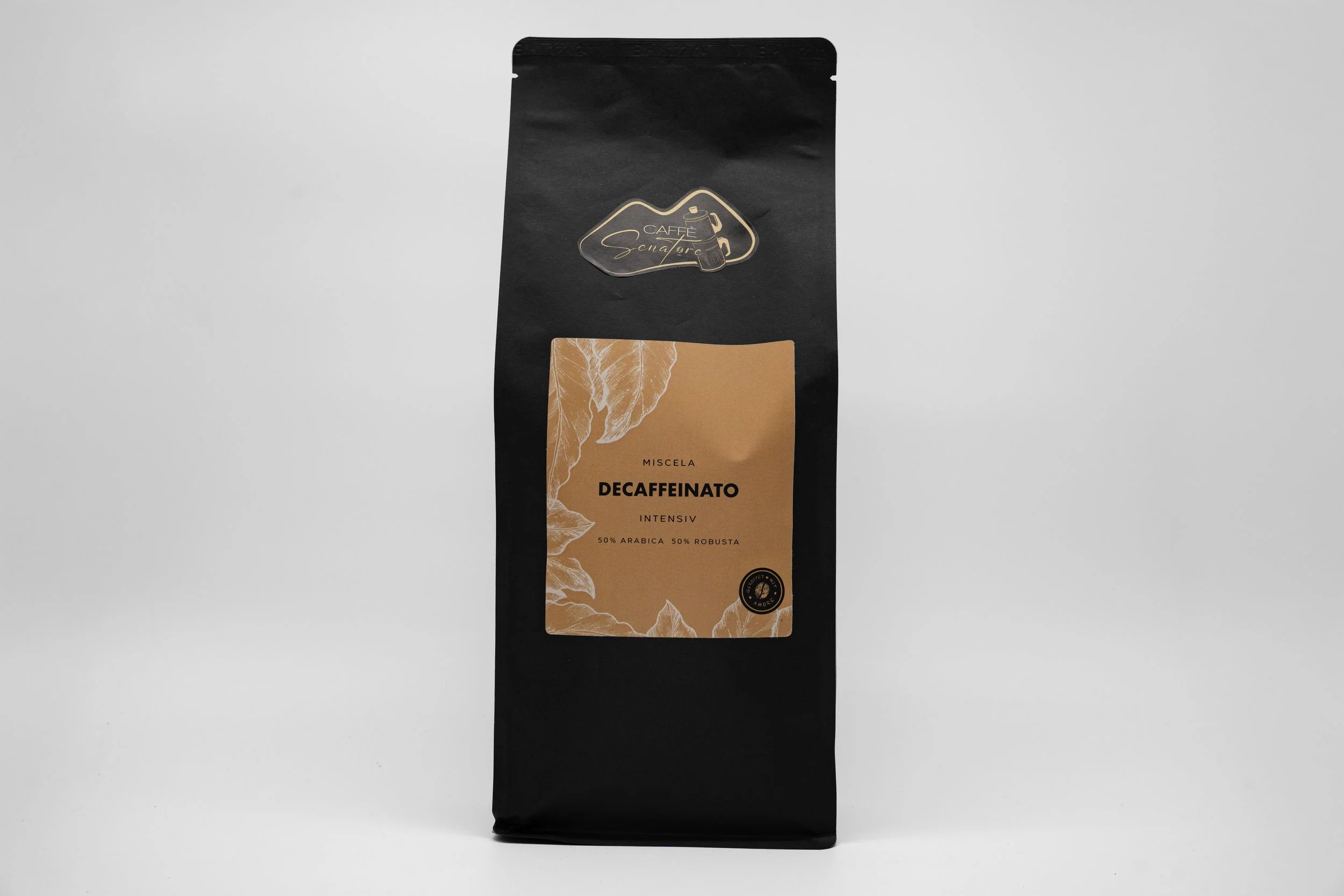 Caffè Senatore 1000g Verpackung der Kaffeesorte Decaffeinato von vorne