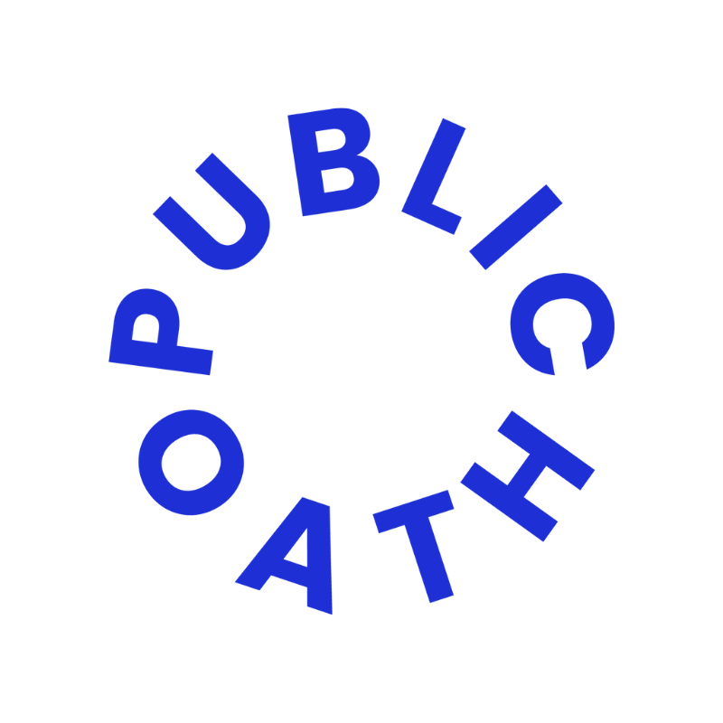 Blue text forming a circle with the words 'public at' and 'publish' in alternating order.