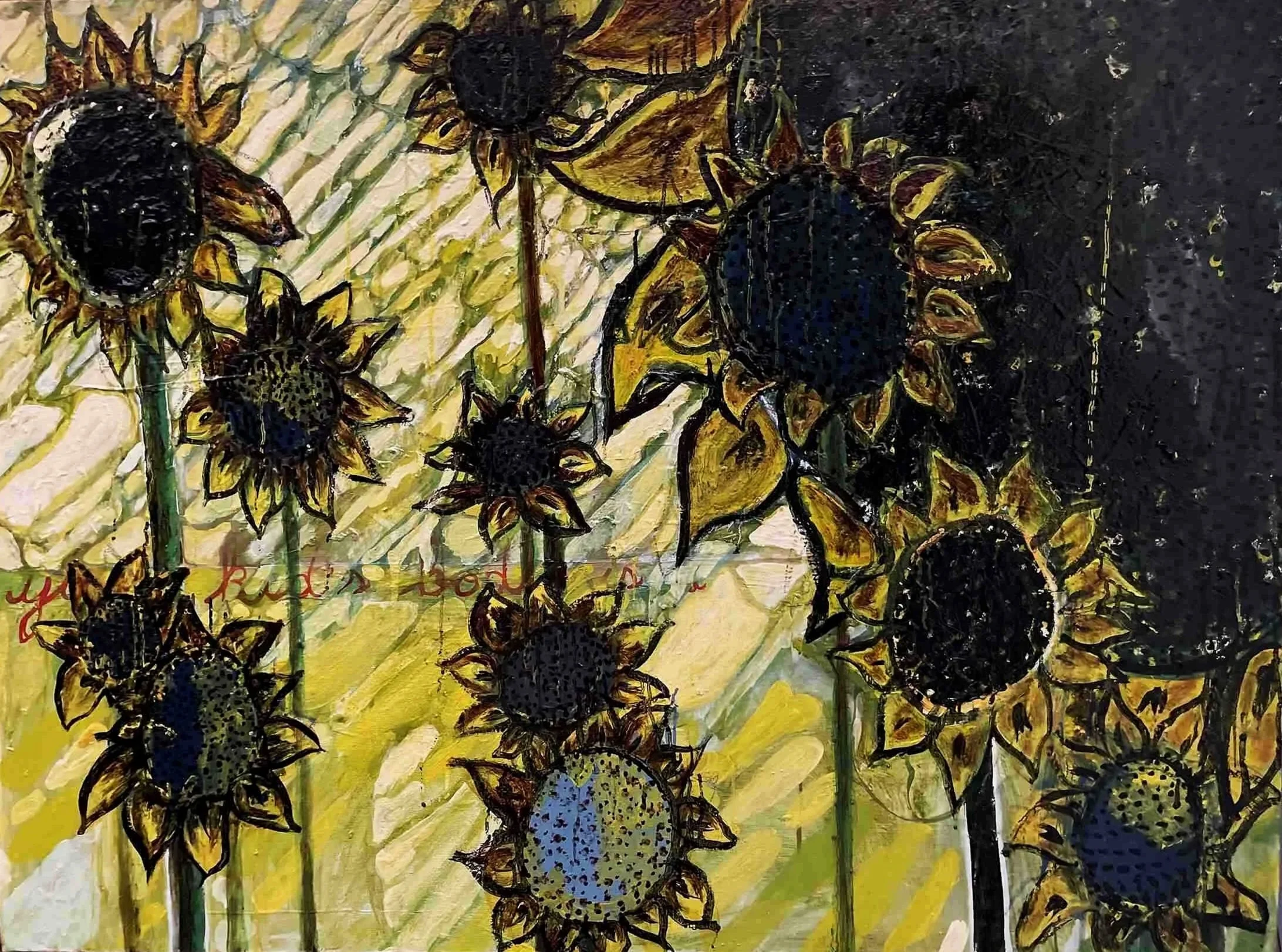 Sunflower #47, oil on canvas, 2023, Gene Tanta