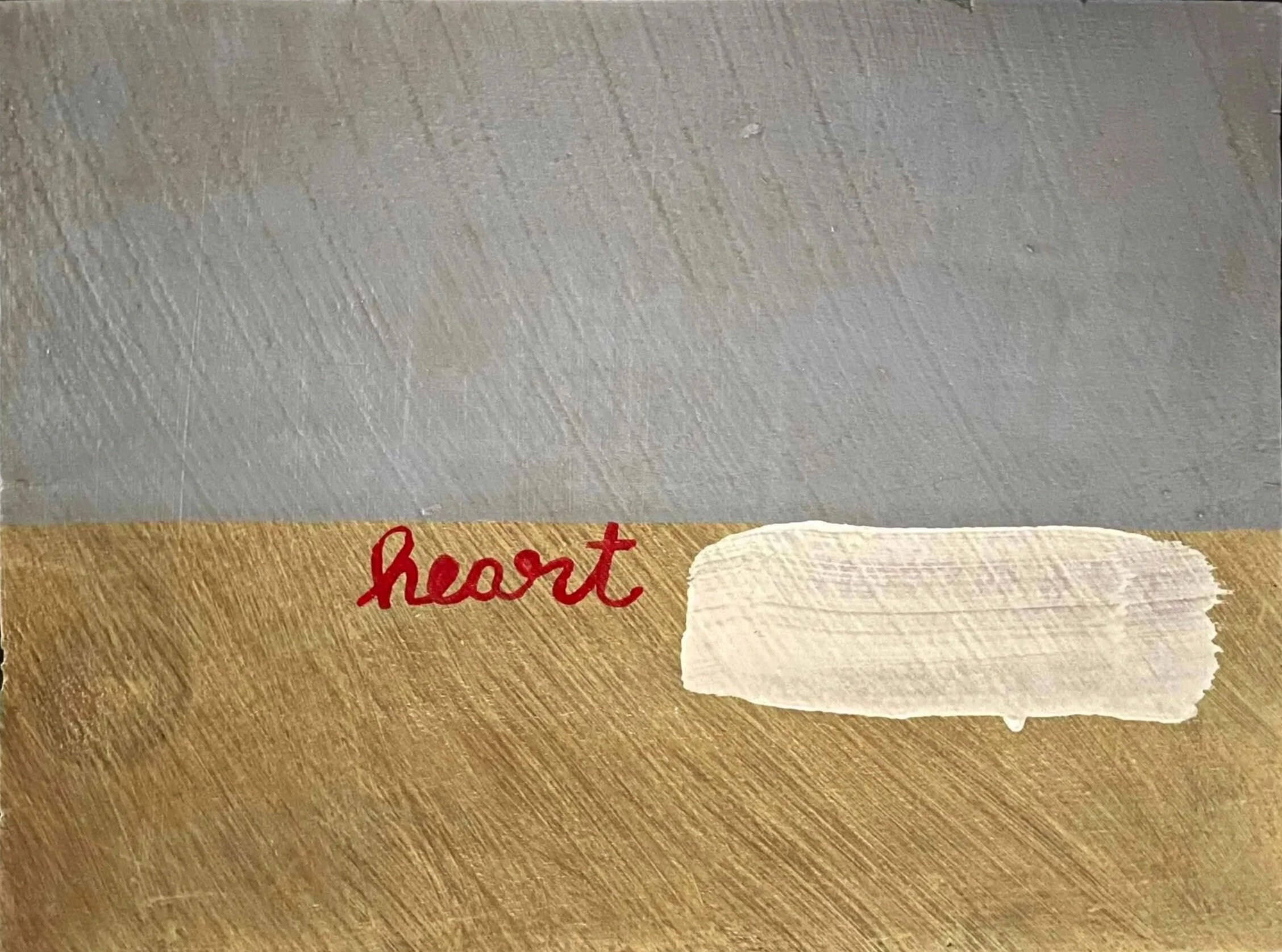 Refracted Language - Heart, oil on masonite, 2023, Gene Tanta
