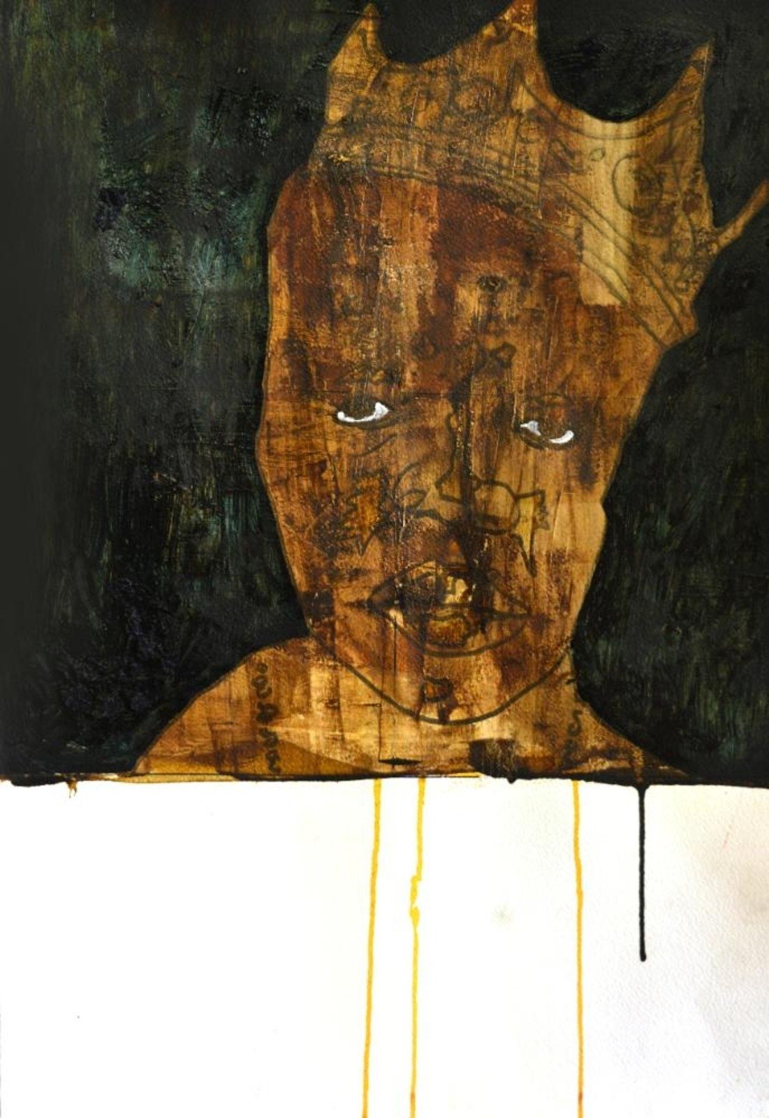 Assassinated Figures — Christopher George Latore Wallace, acrylic, pencil and marker on paper, 2018, Gene Tanta