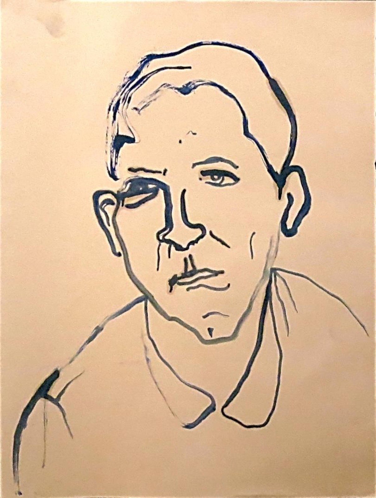 Portrait - Alex, acrylic on paper, 2017, Gene Tanta