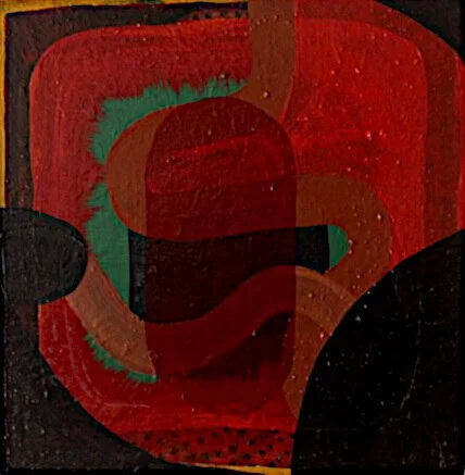 Red #20, oil on wood block, 2025, Gene Tanta