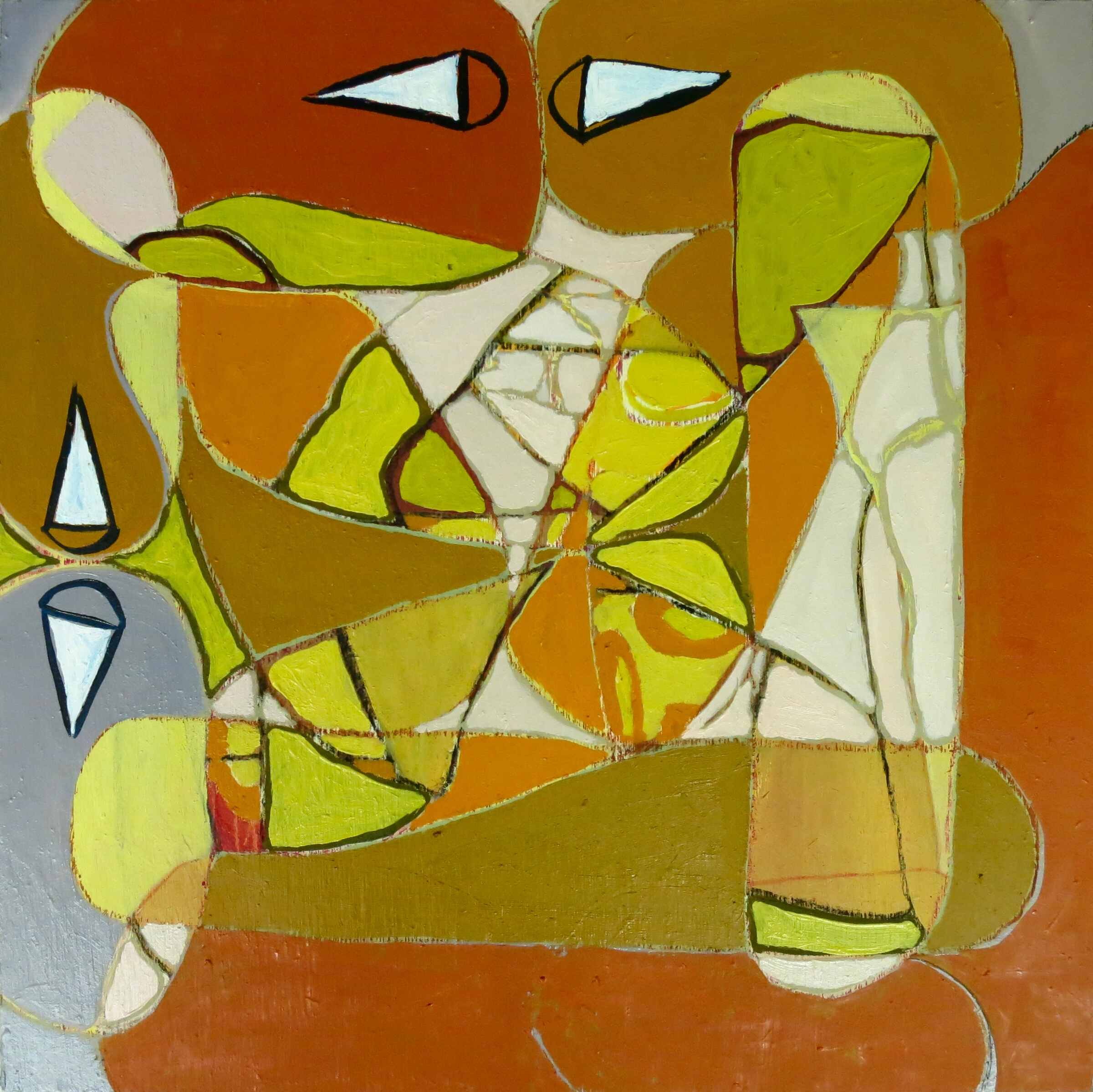 Cairns - Understanding Ochre, oil on wood, 2017, Gene Tanta