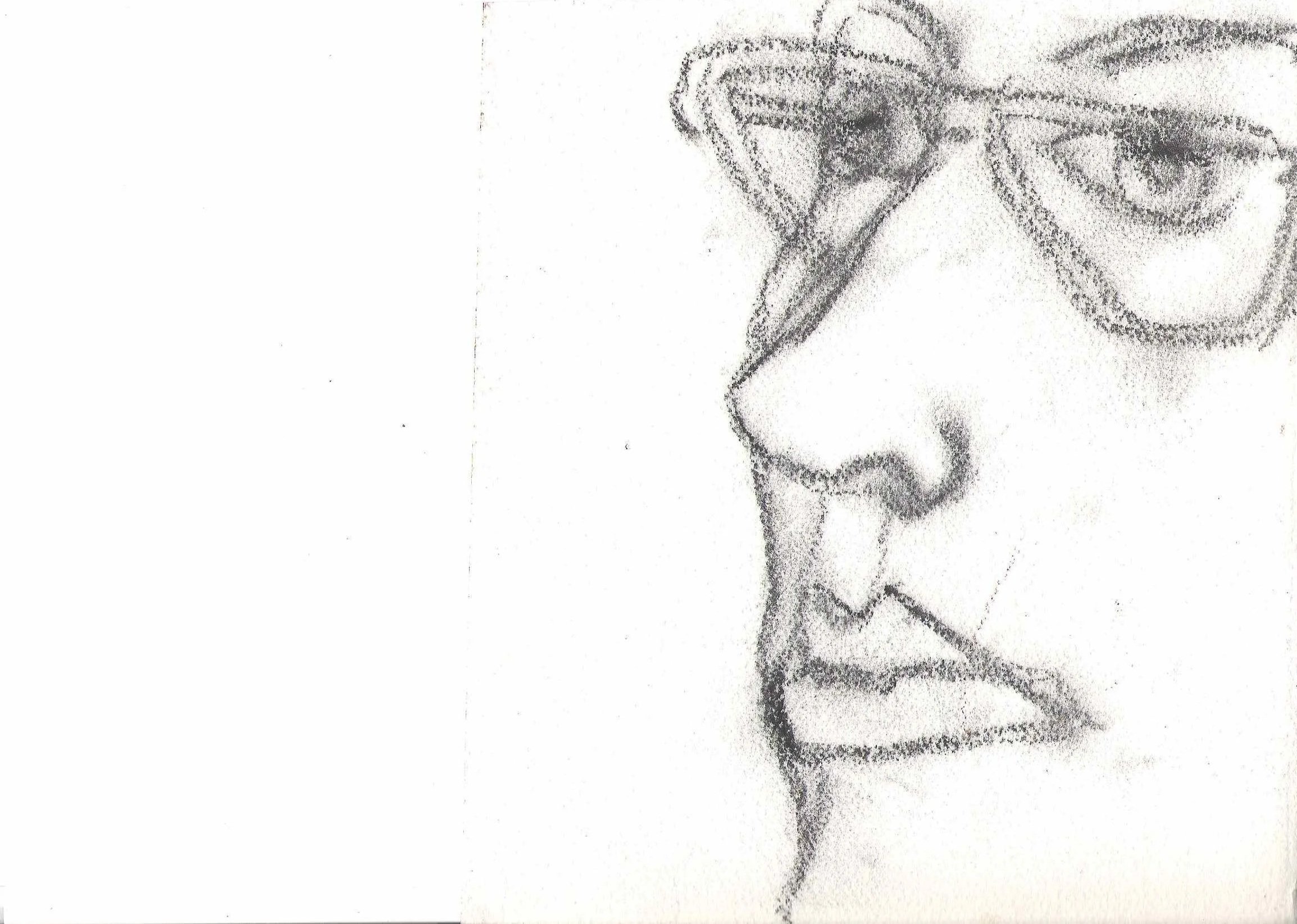 Portrait - Untitled, charcoal on paper, 1999, Gene Tanta