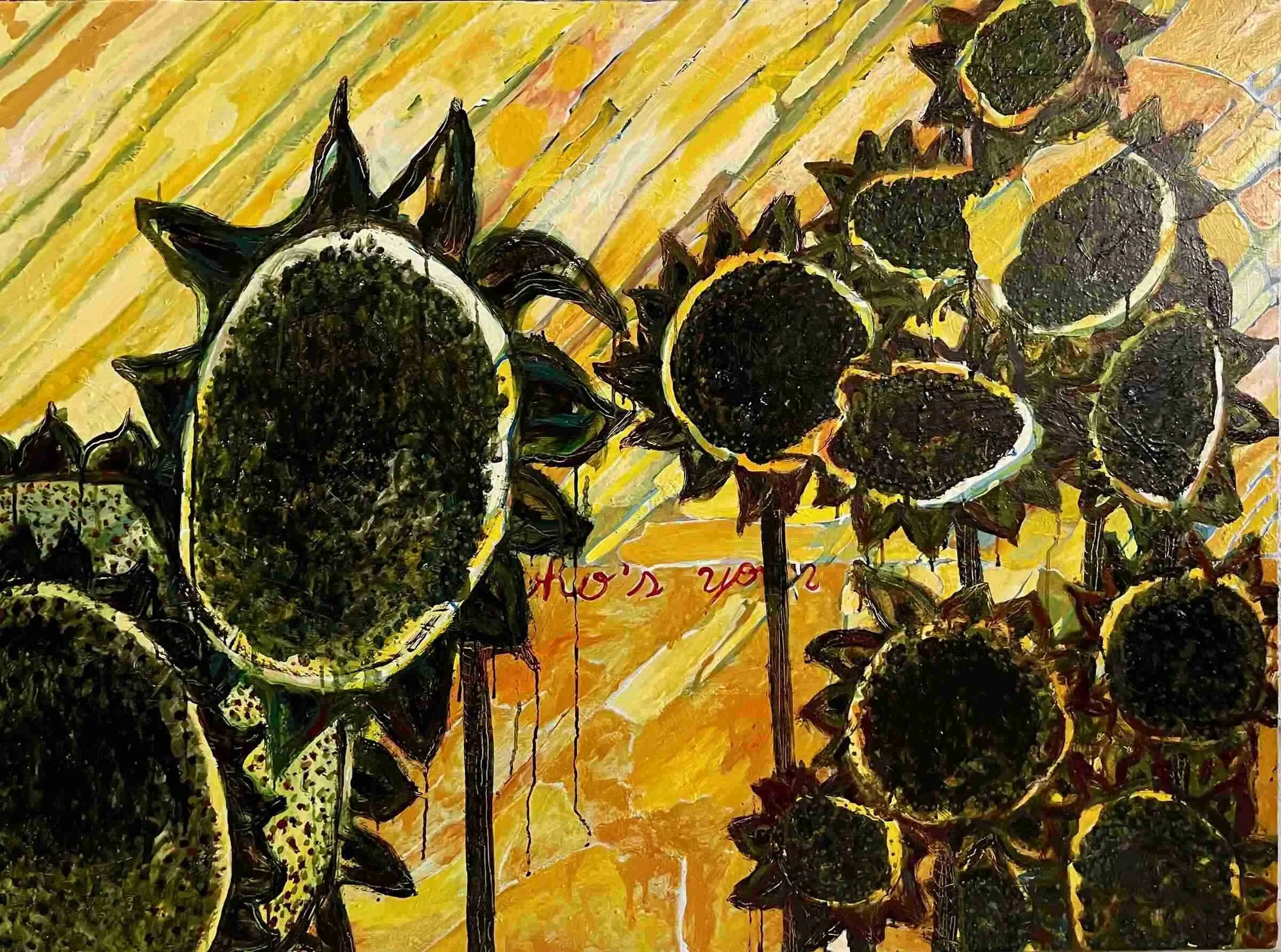 Sunflower #8, oil on canvas, 2023, Gene Tanta
