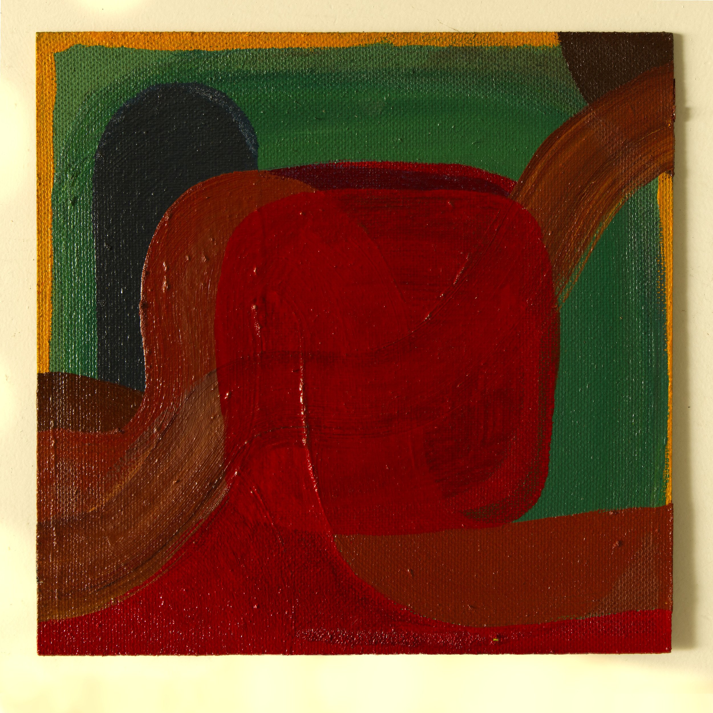 Red — Green Field | 18 × 18 Art Poster