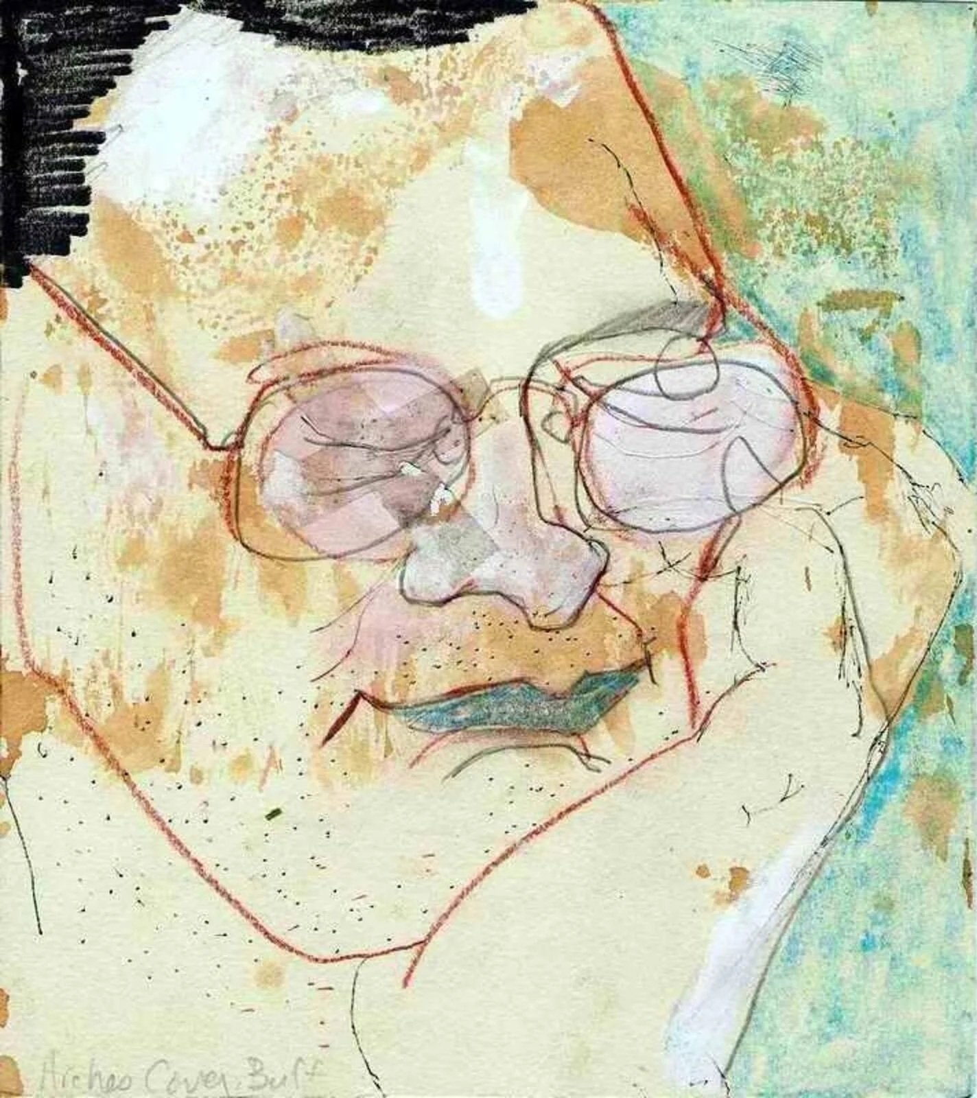 Portrait - Untitled, watercolor on paper, 1999, Gene Tanta