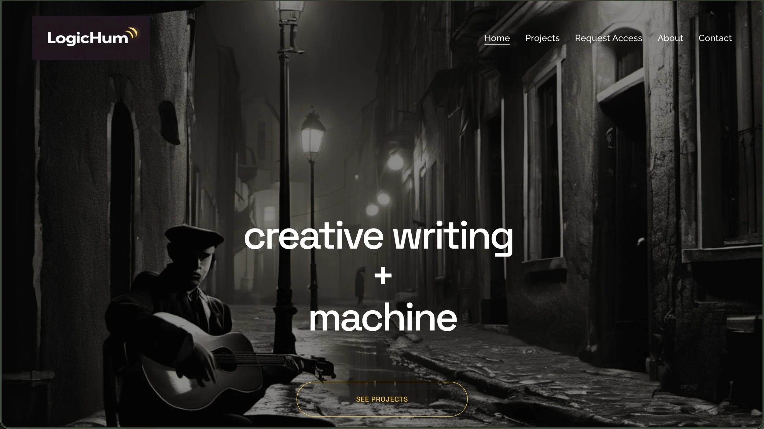LogicHum.com homepage screen capture: the website where Gene Tanta's digital projects life.