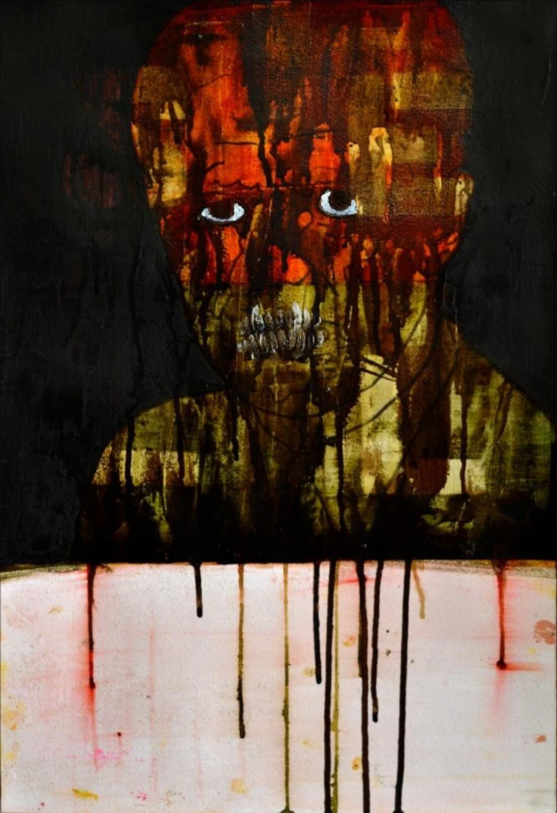 Assassinated Figures — Robert F. Kennedy (fanged), acrylic, pencil and marker on paper, 2018, Gene Tanta