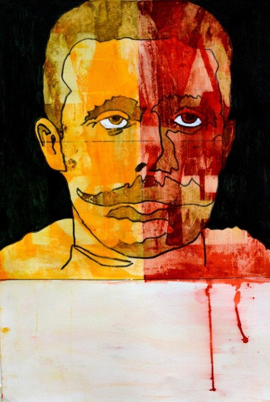 Assassinated Figures — Archduke Franz Ferdinand, acrylic, pencil and marker on paper, 2018, Gene Tanta