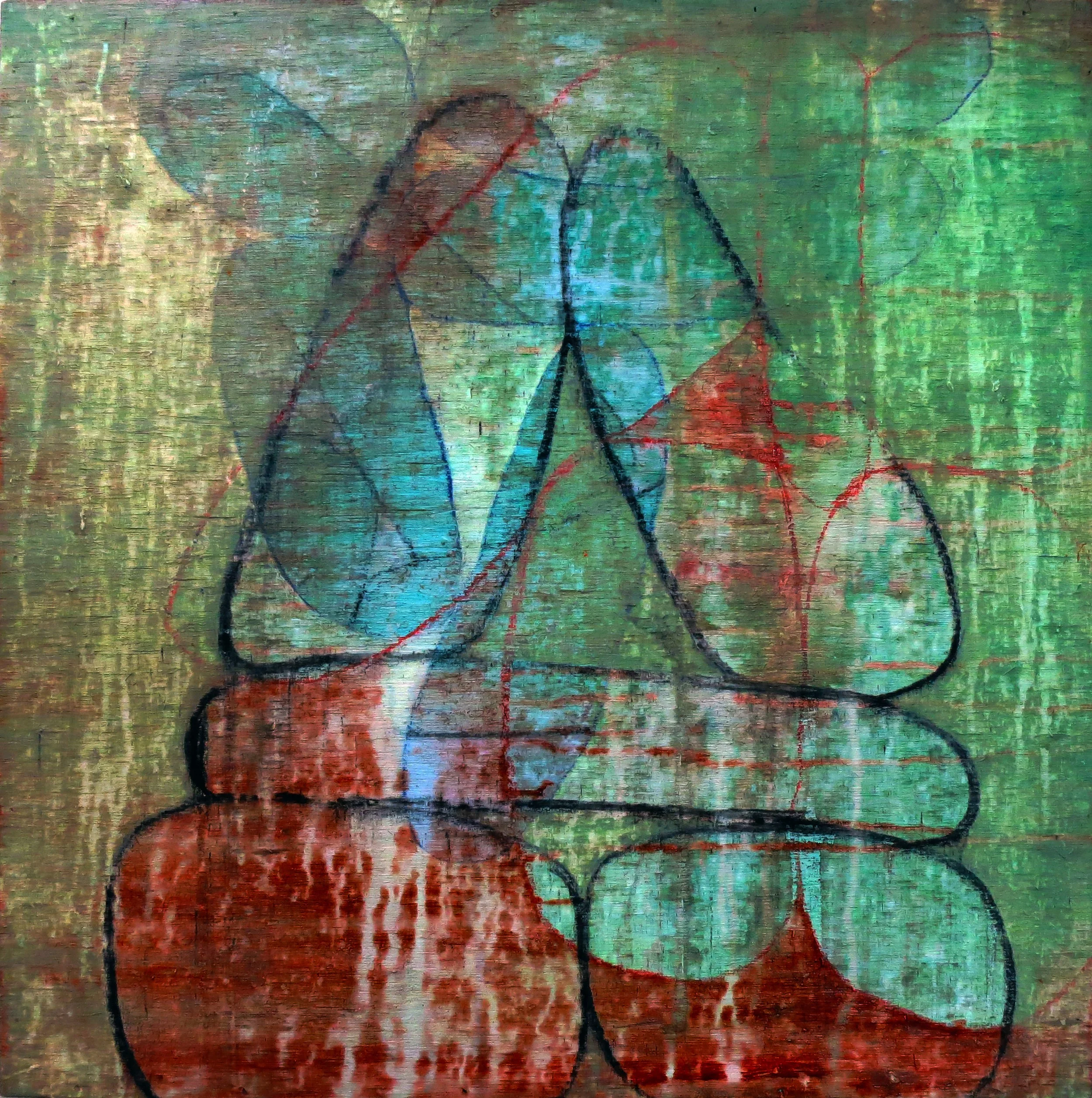Cairns - Monument, oil on wood, 2017, Gene Tanta