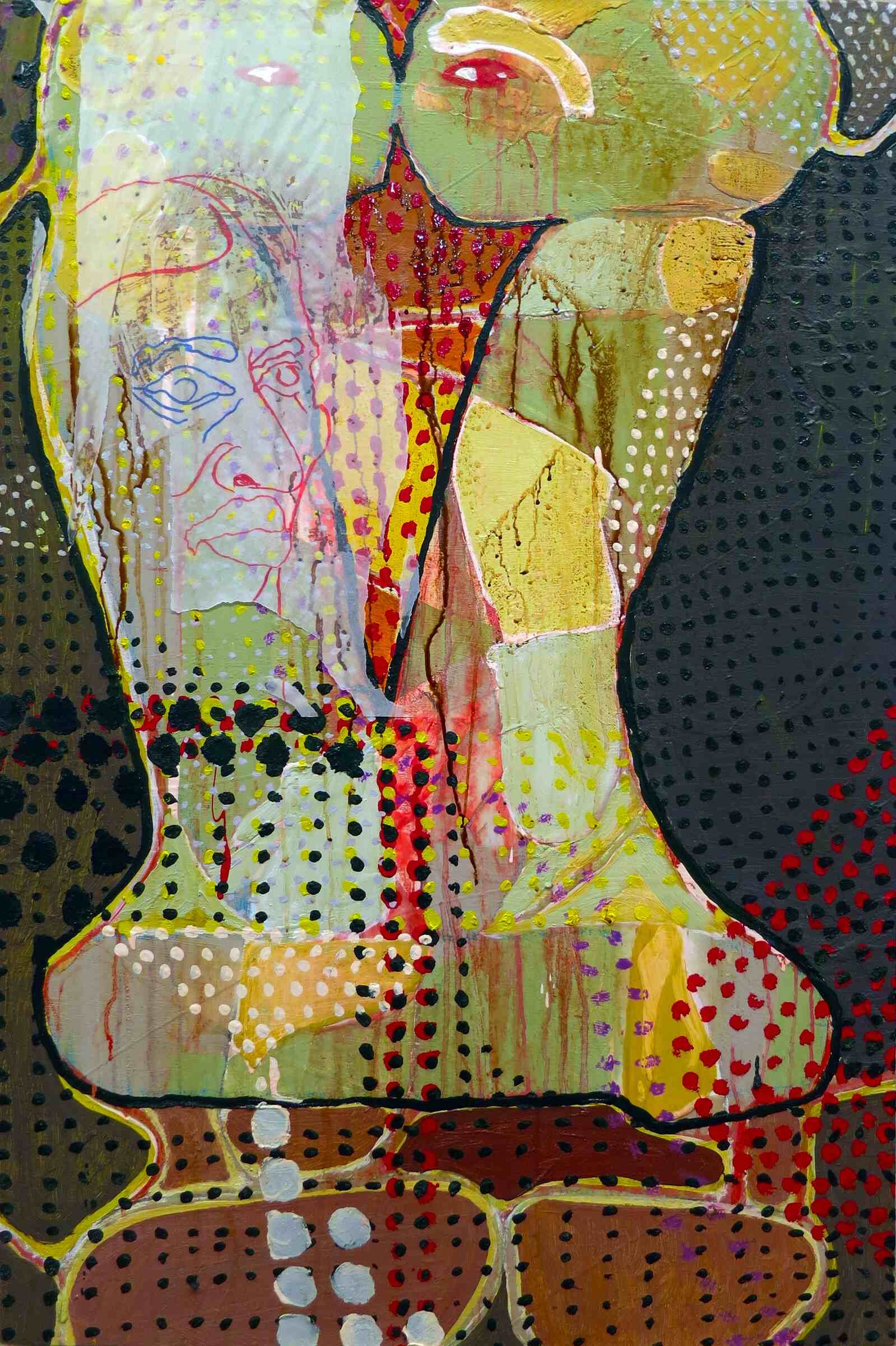 Cairns - #52, collage/oil on canvas, 2017, Gene Tanta