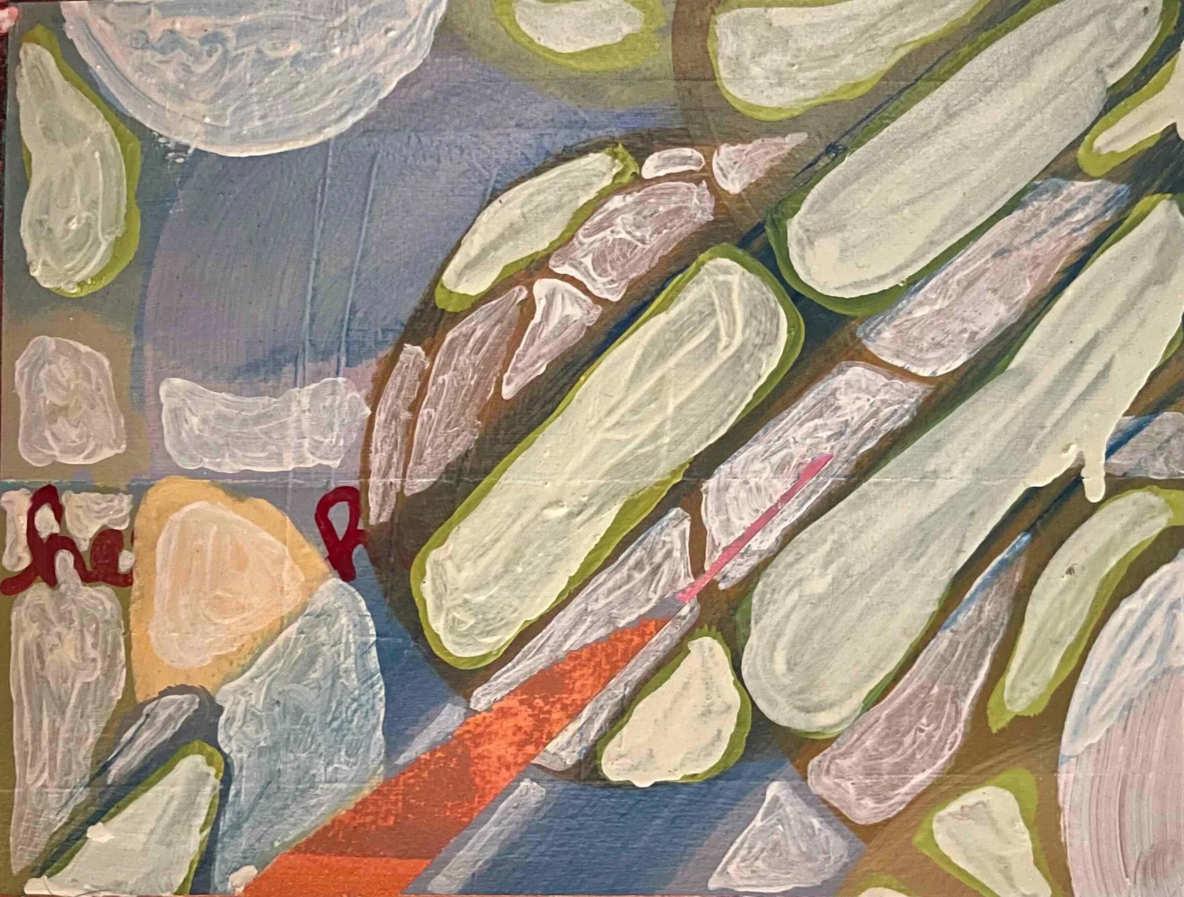 Refracted Language - He, oil on masonite, 2023, Gene Tanta