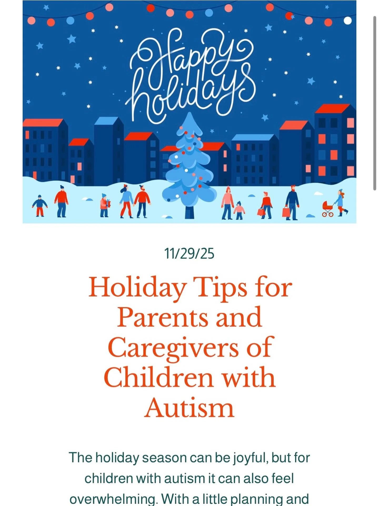 Check out our new blog post by Patty! She talks celebrating the holidays while acknowledging autism and inclusion.

#MentalHealthMatters #TherapylsSelfCare #FreshStart #HealingJourney #SelfCompassion #mentalhealth #health #therapy #texas #socialwork 