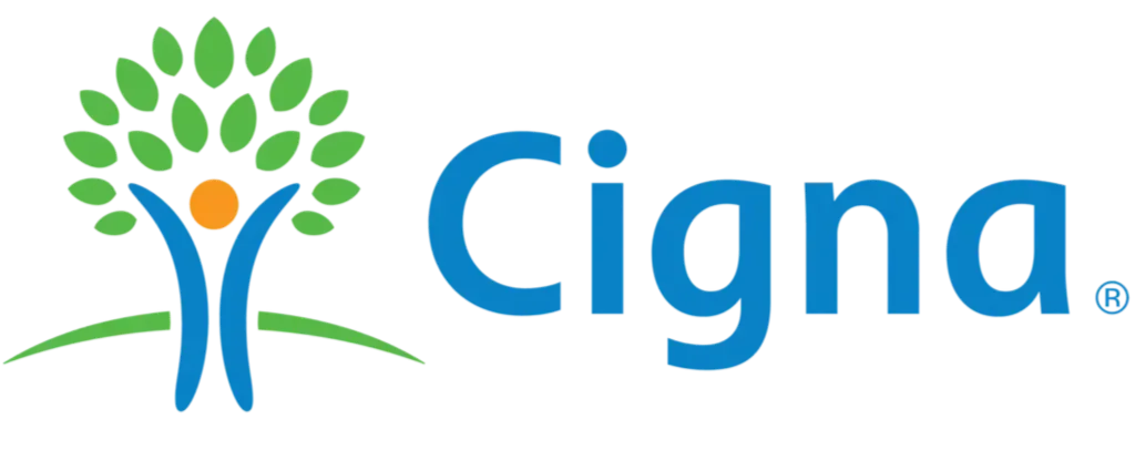 Cigna logo with a stylized tree and human figure.
