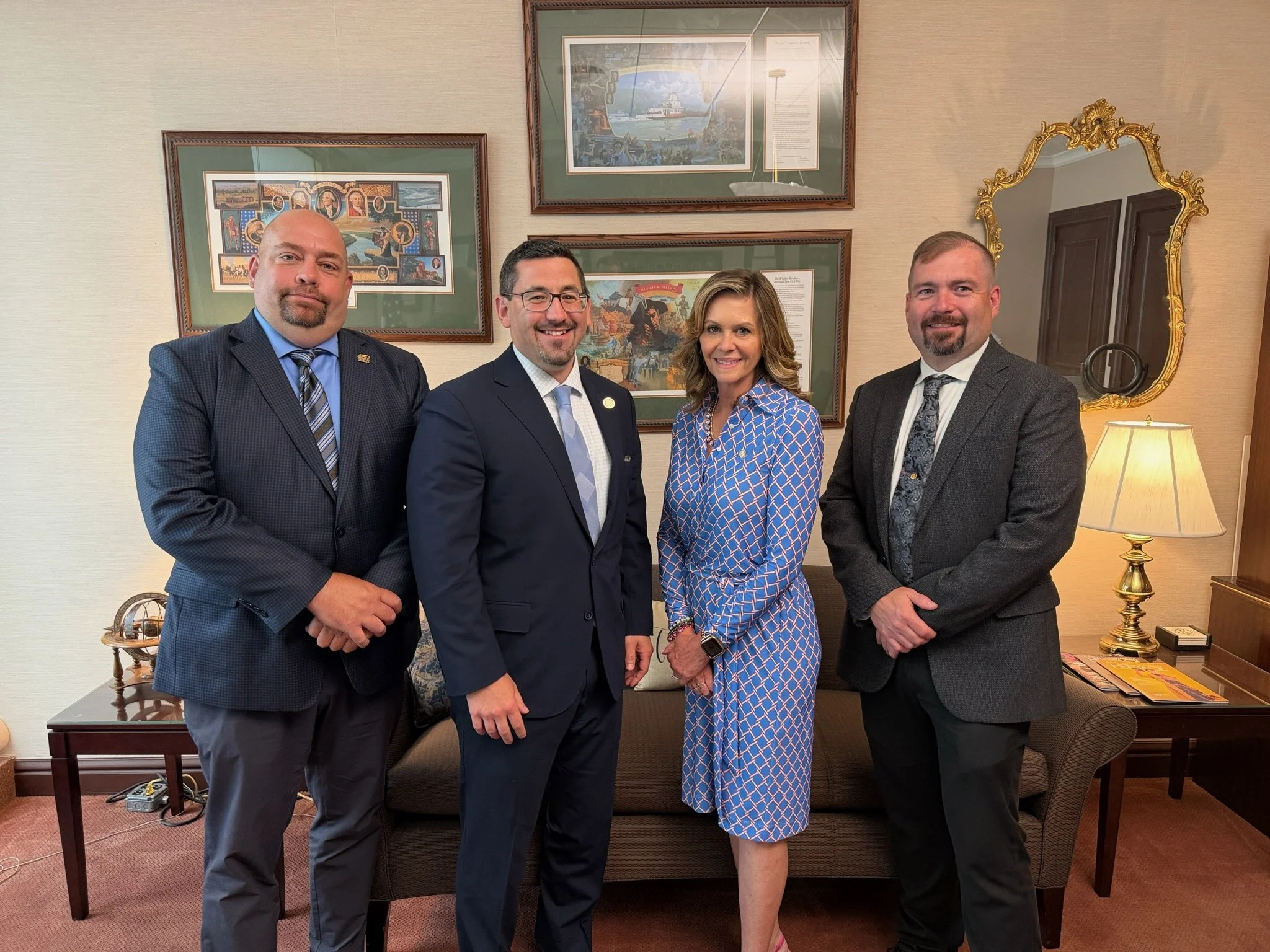 President Aric Baker and Travis Beck (President, UWUA System Local 102) with Senator Camera Bartolotta (R - Washington/Greene/Beaver) and State Rep. Jason Ortitay (R-Allegheny/Washington). Senator Bartolotta and Rep. Ortitay introduced SB 1328 and HB