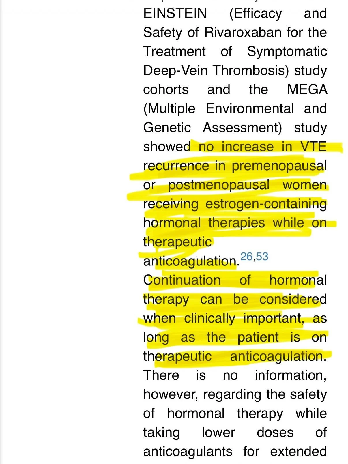 No increase in blood clot recurrence in women receiving estrogen hormonal therapies while on therapeutic doses of anticoagulation. I felt like this warranted its own post, because this is such great news. I love that more women will have access to HR