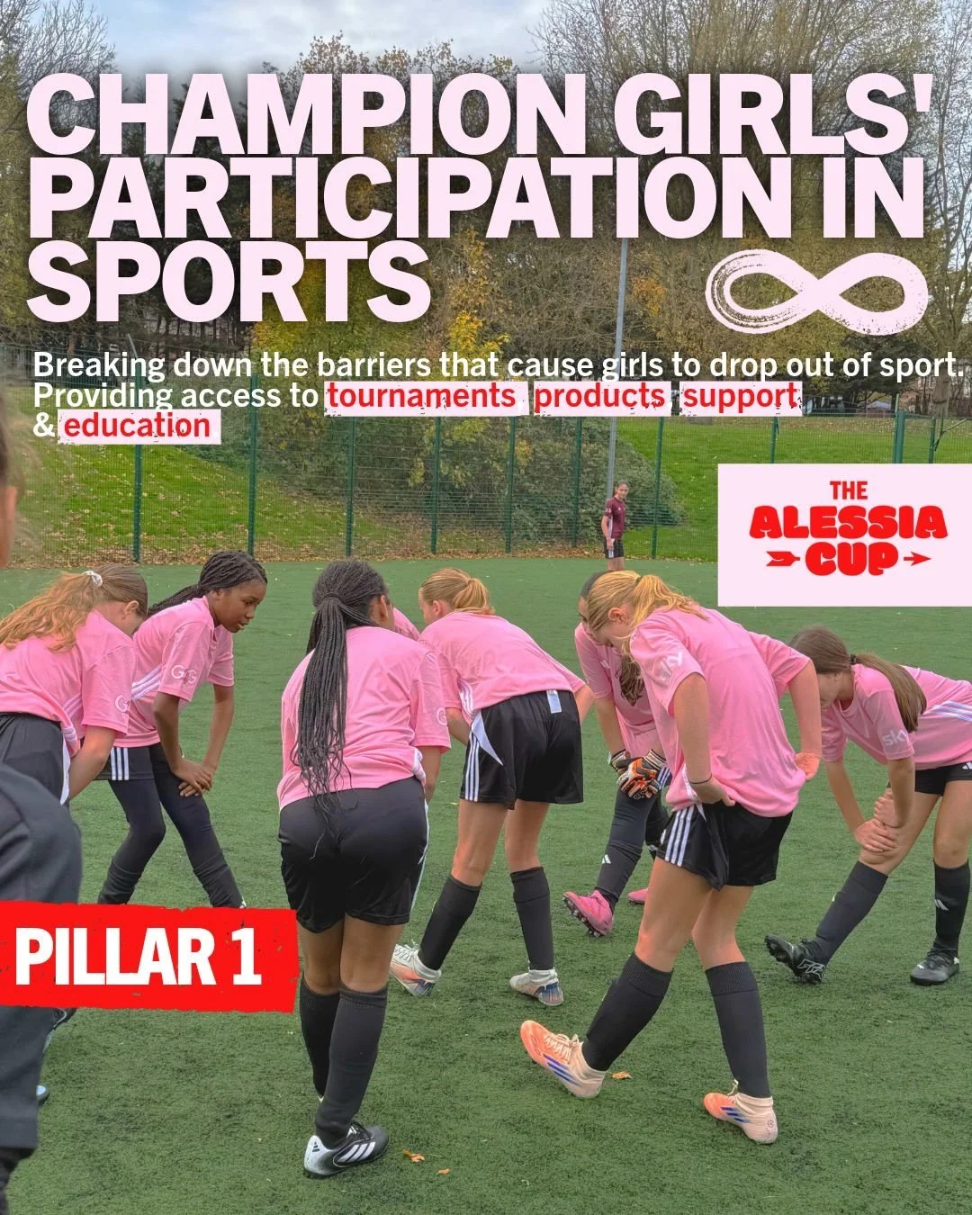 We&rsquo;re on a mission to make sure every girl has the opportunity to play with pride, learn with purpose, and live with power. We do that through our pillars:
1.⁠ ⁠Championing girls&rsquo; participation in sports
2.⁠ ⁠Empowering young women
3.⁠ ⁠E