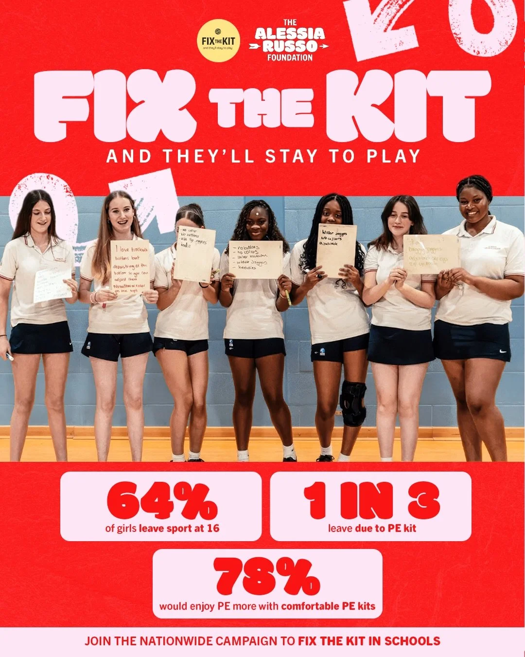 Proud to be supporting Team GB Olympian, Tess Howard MBE and the Fix the Kit campaign.💫

A new school year is here, and we want to every girl to feel good when she plays sport. 

We&rsquo;re helping to raise awareness of the incredible work @howard_