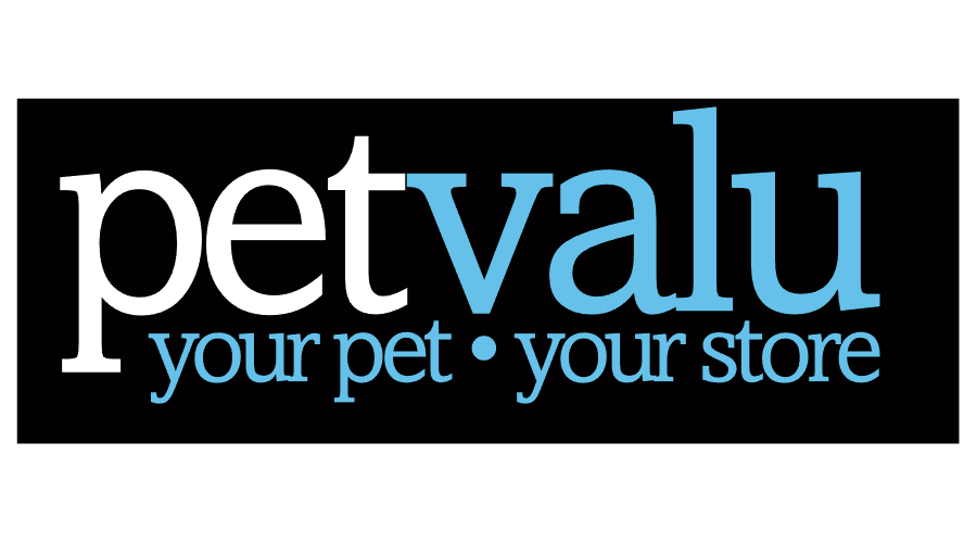 Petvalu logo with the tagline 'your pet, your store' on a black background.